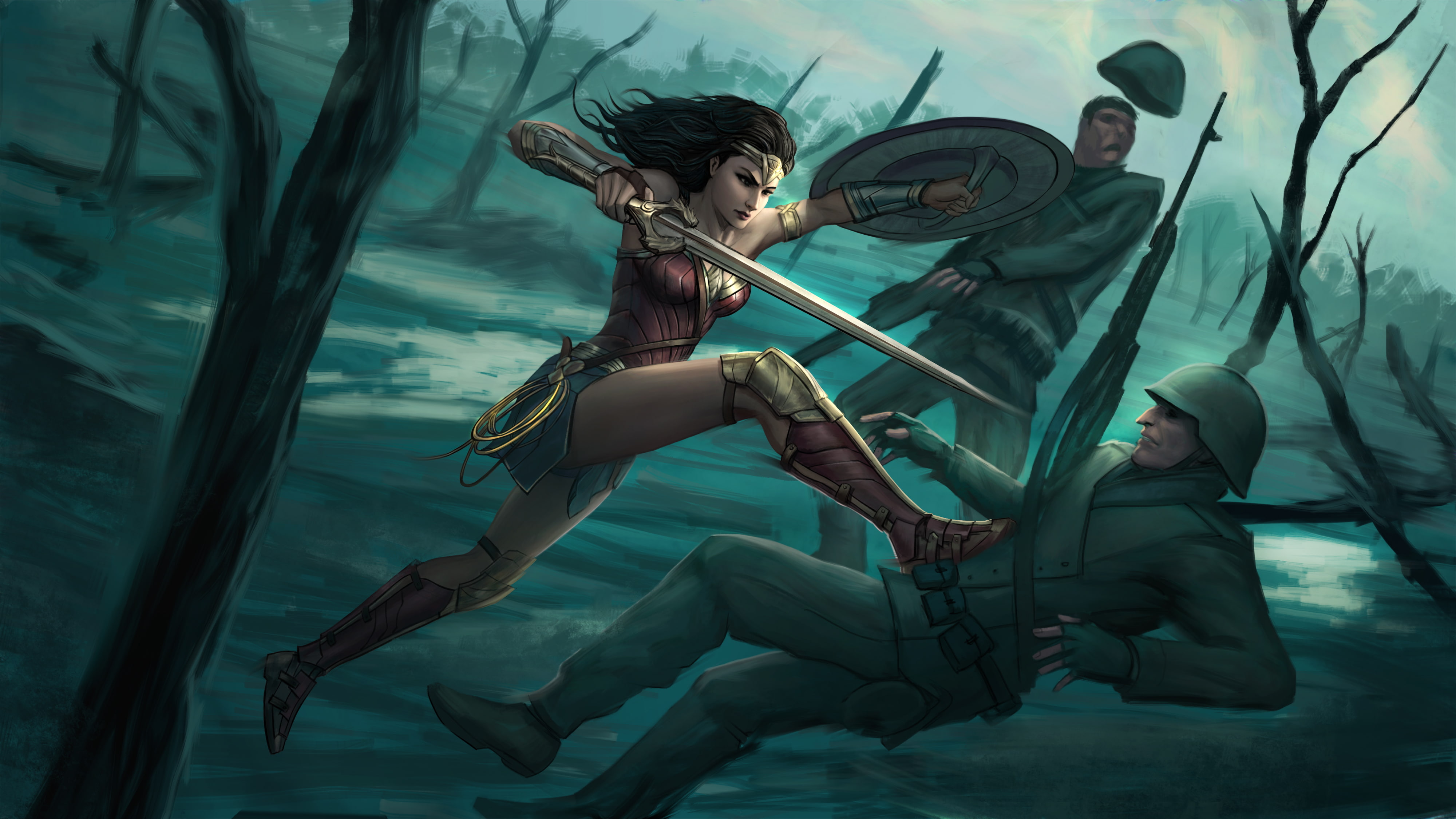 wonderwoman, artwork, 4K, HD Wallpaper