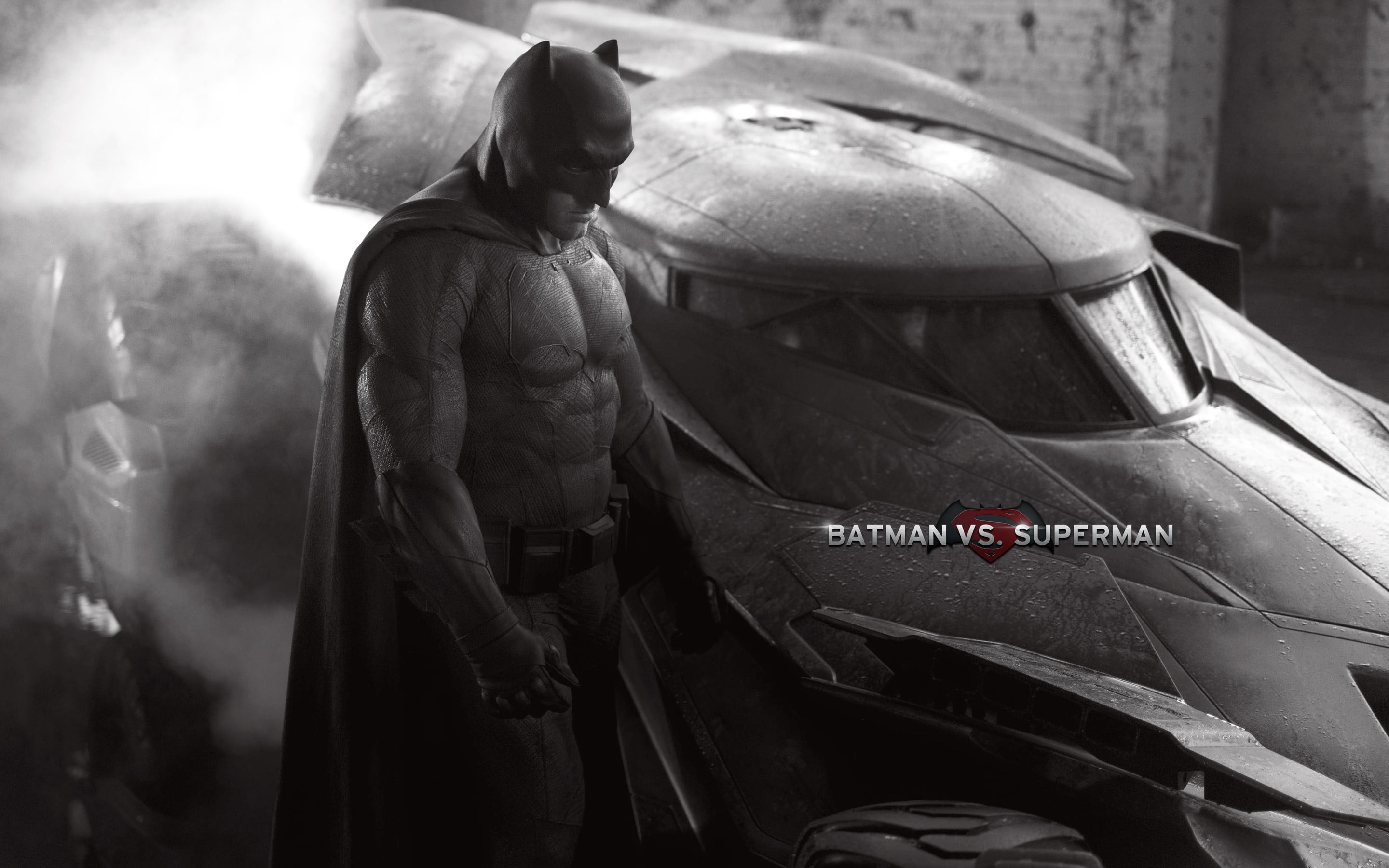 standing, leisure activity, men, three quarter length, mode of transportation, vs, Batman, casual clothing, land vehicle, monochrome, car, lifestyles, outdoors, HD Wallpaper