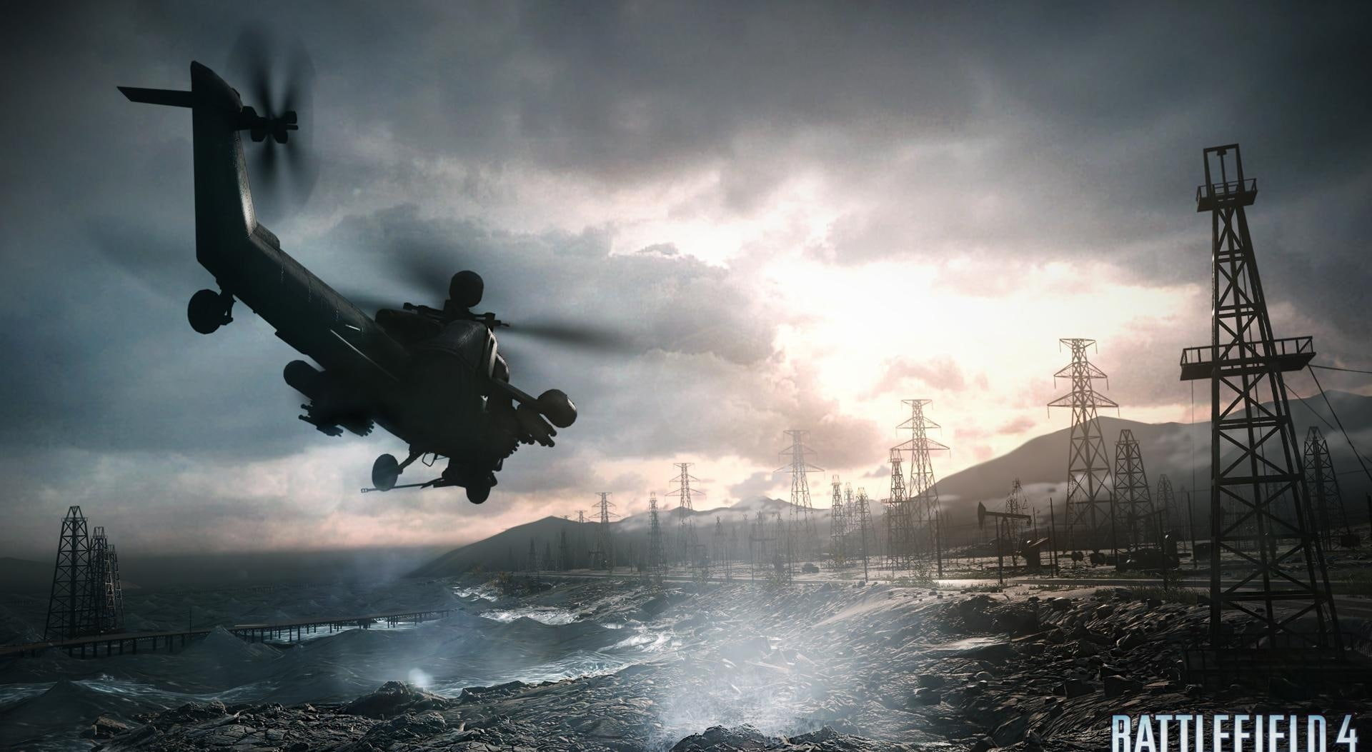 military, chopper, rescue worker, game, architecture, flying, video games, unrecognizable person, Games, transportation, day, nature, water, HD Wallpaper