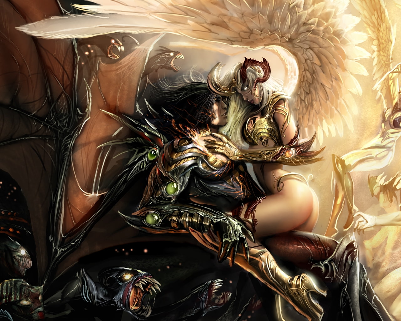 fantasy art, angelus, 720P, x, Witchblade, hd, fantasy, art, darkness, HD Wallpaper