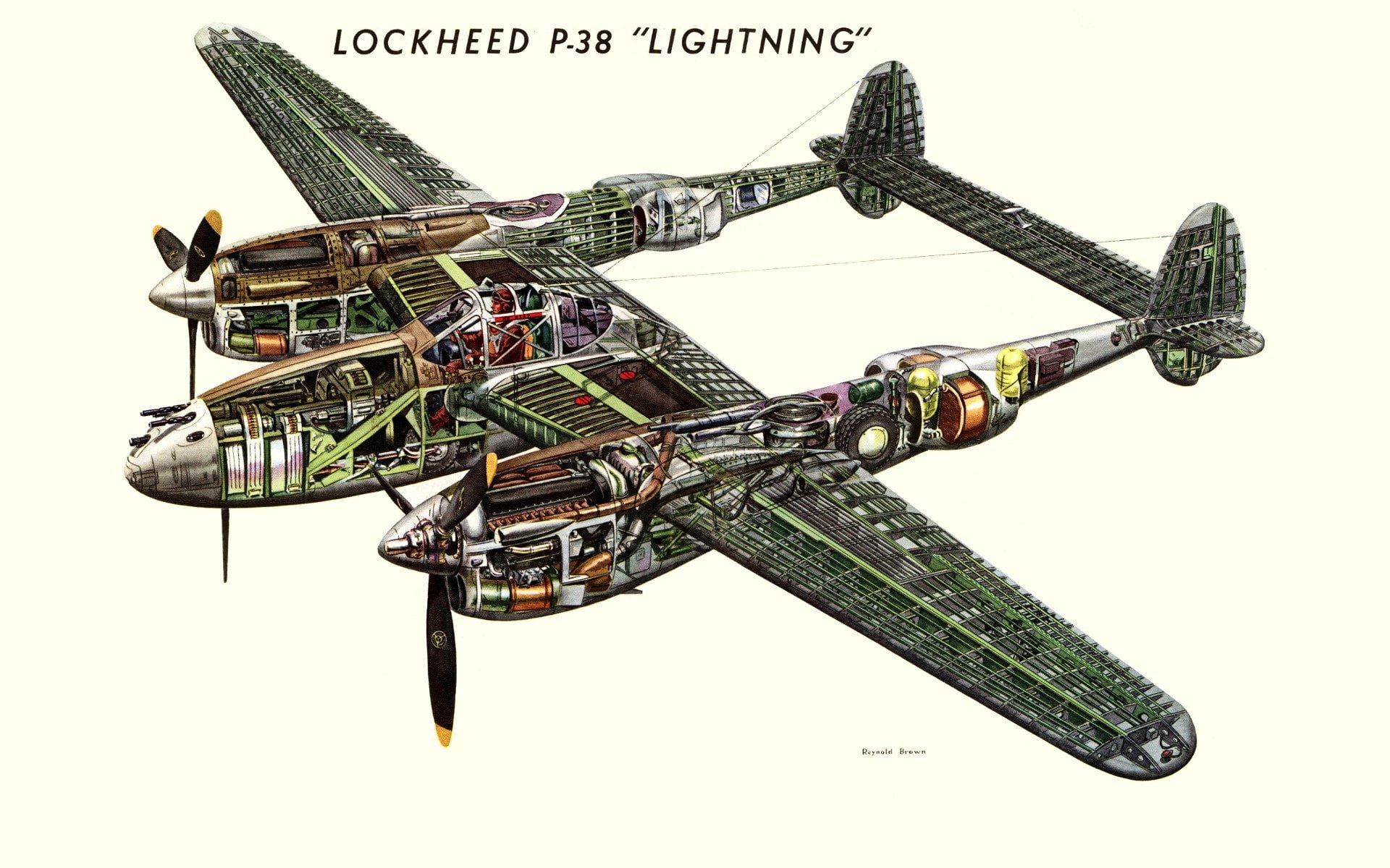 1080P, Lockheed P-38 Lightning, Military Aircrafts, HD Wallpaper