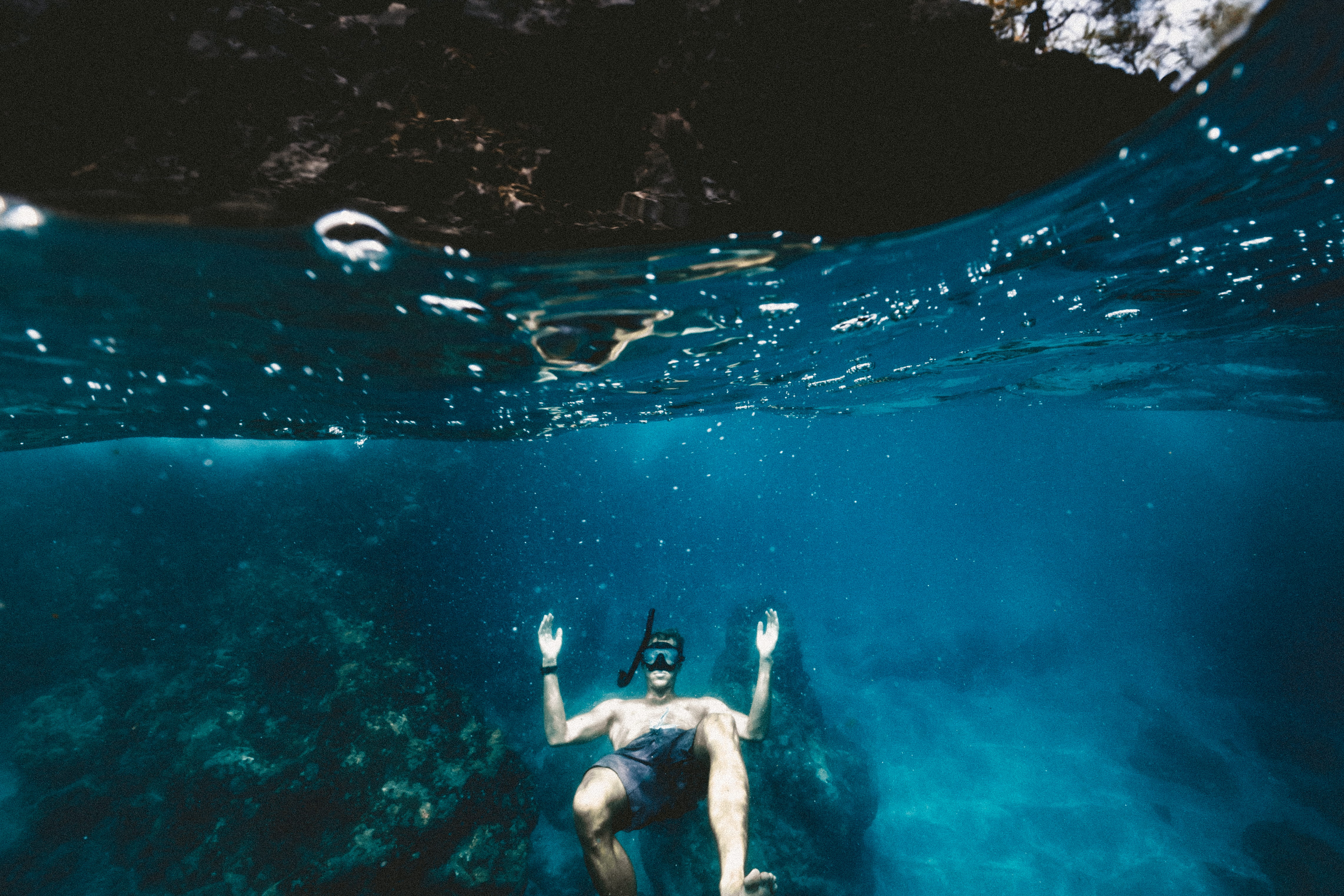 coast, bubble, swim, outdoors, snorkeling, peace, paradise, summer, sun, teal, sea, sport, full length, adventure, sunny, happiness, trip, snorkling, nature, HD Wallpaper