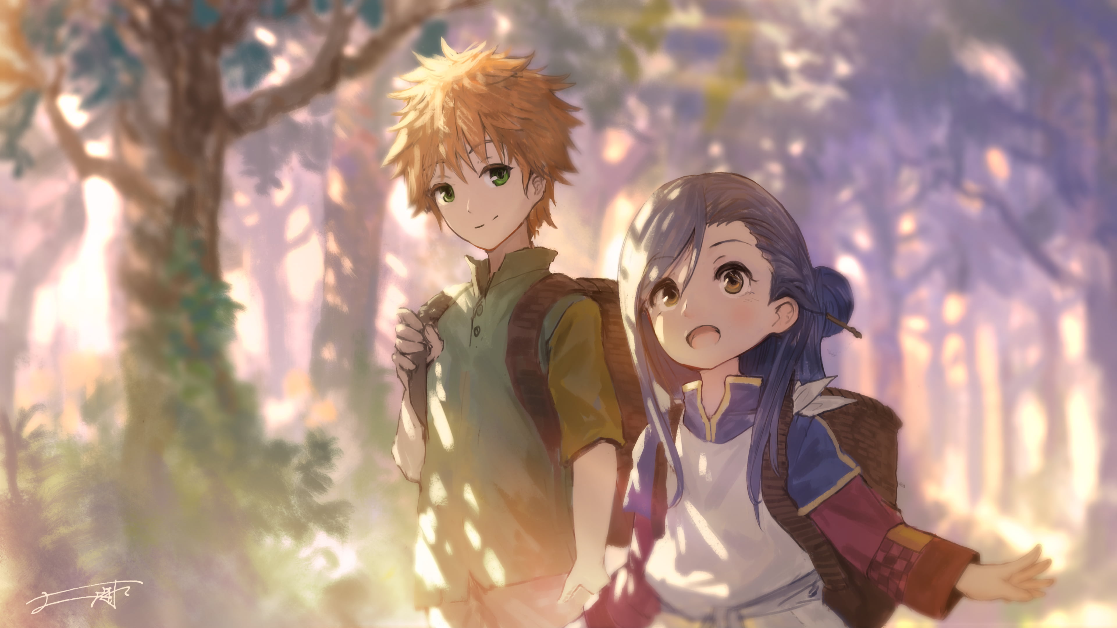 Myne (Ascendance of a Bookworm), Lutz (Ascendance of a Bookworm), Ascendance of a Bookworm, Boy, Girl, 4K, Anime, HD Wallpaper