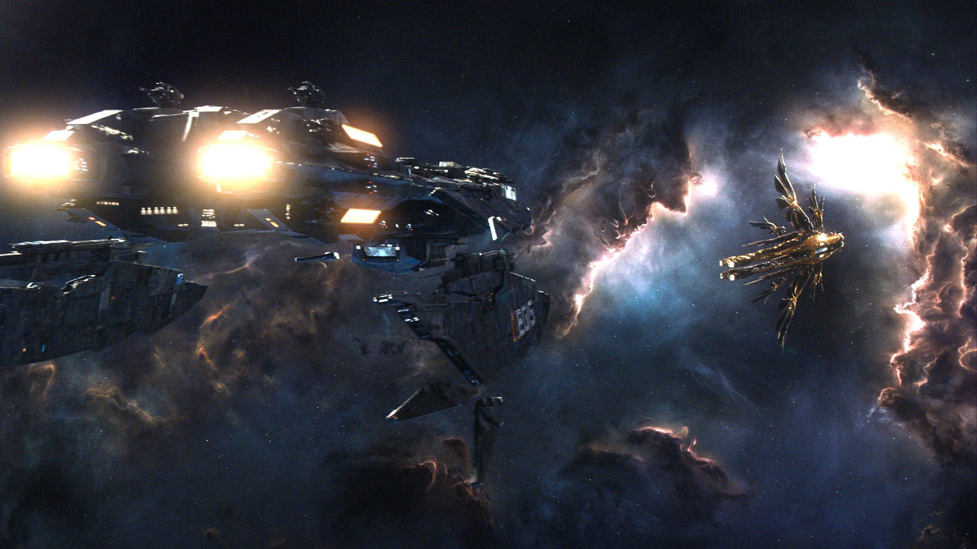 cloud - sky, arts culture and entertainment, 1080P, car, spaceship, fi, outdoors, air vehicle, military, destruction, Futuristic, illuminated, Ascending, HD Wallpaper