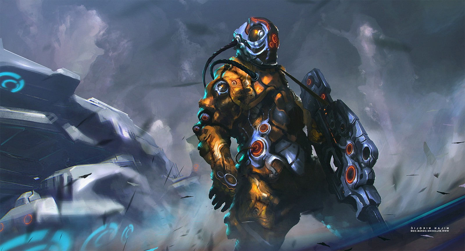 men, people, safety, underwater, outdoors, Concept Art, fantasy Art, activity, sea, mask, spaceship, scuba diving, security, cyborg, nature, Spacesuit, HD Wallpaper