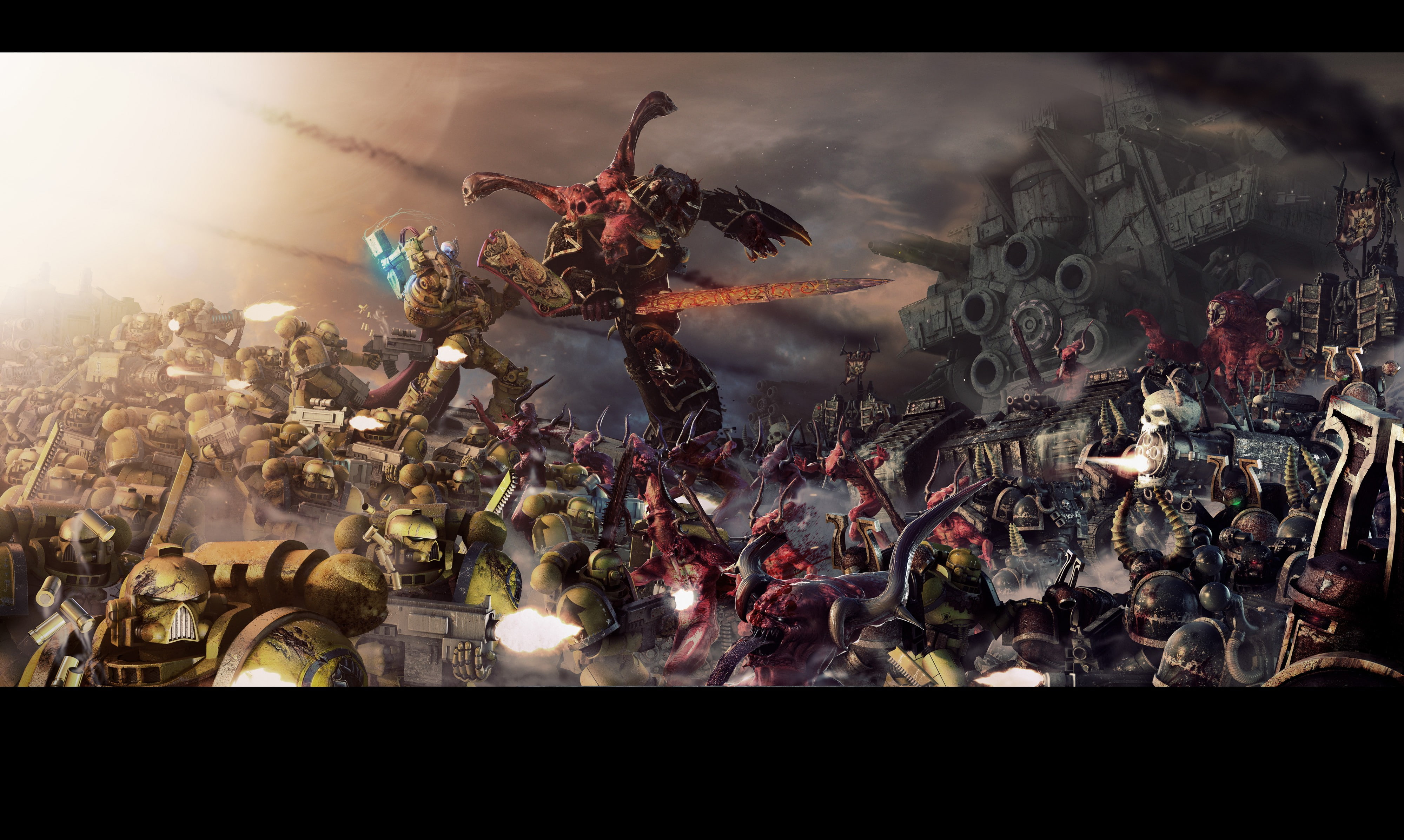 warhammer 40 000 wh40k, auto post production filter, nature, outdoors, belief, crowd, day, sky, architecture, cloud - sky, real people, representation, HD Wallpaper