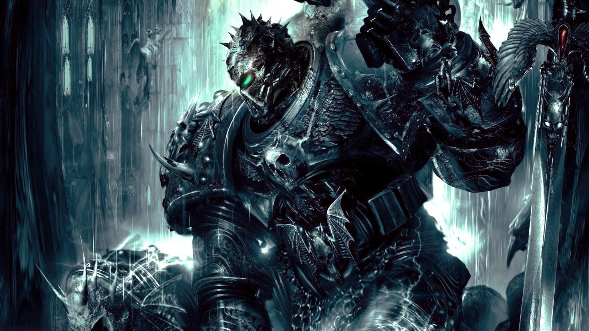 Chaos Space Marine, creature, Soul Hunter, 1080P, Dawn Of War 2, Warhammer 40, 1920x1080 px, Chaos, HD Wallpaper