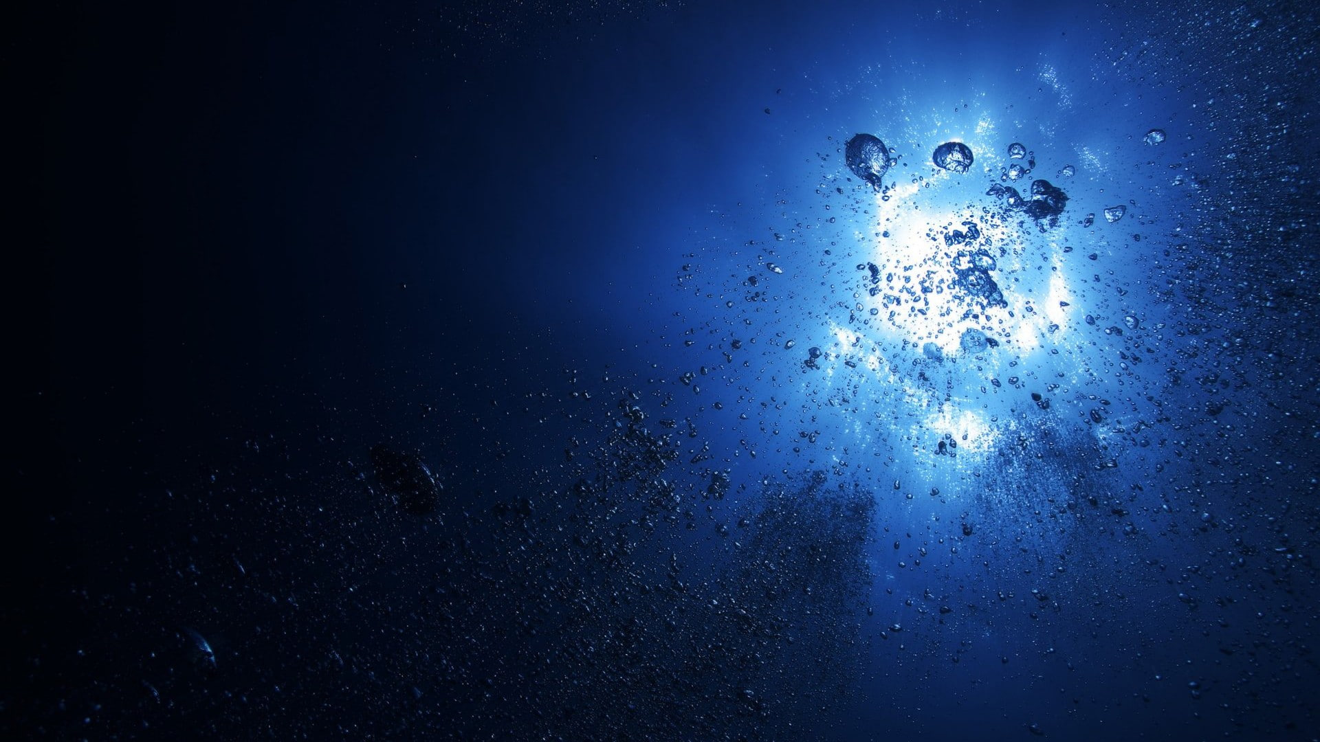 digital art, underwater, abstract, liquid, bubbles, 1080P, blue background, water, HD Wallpaper