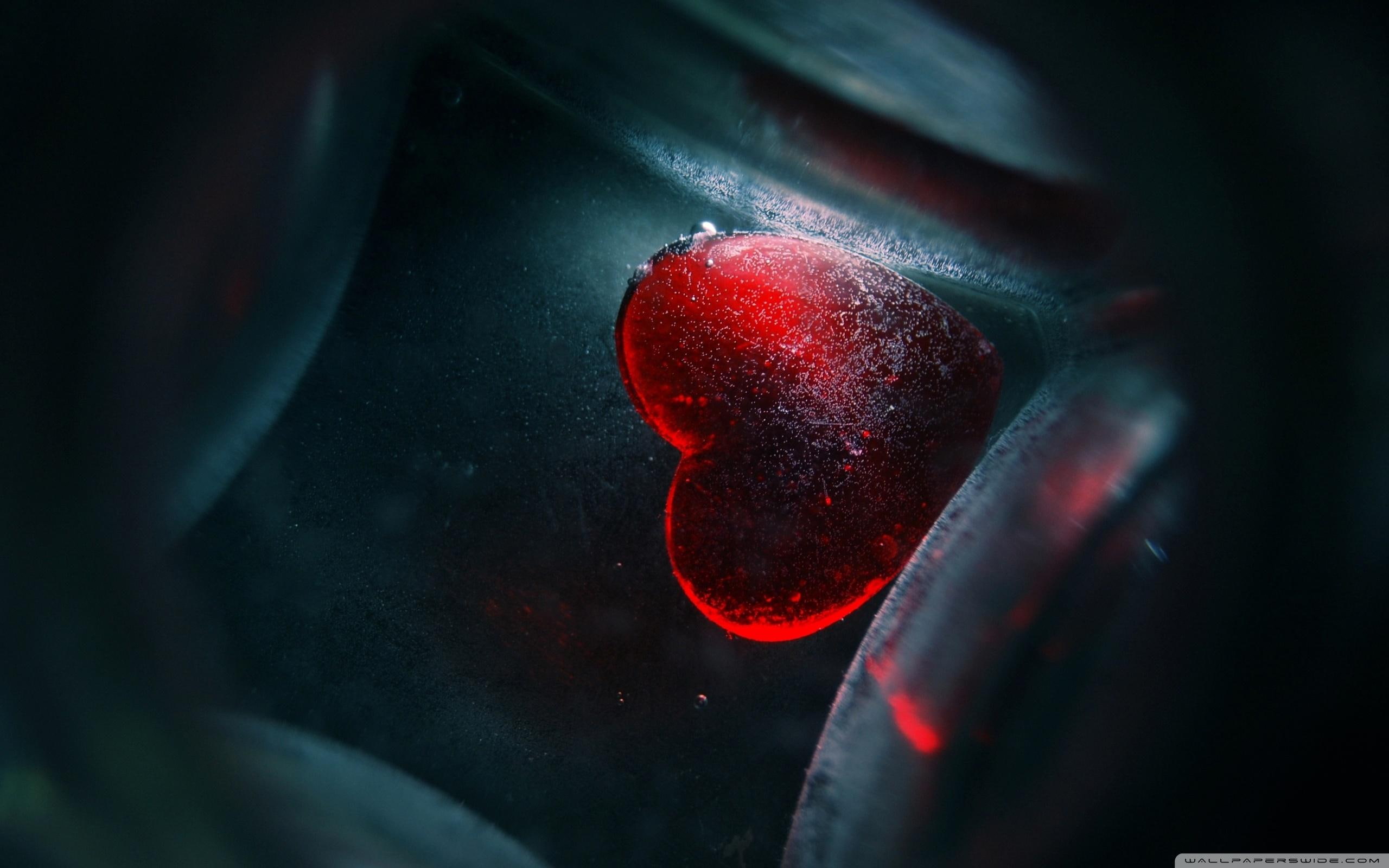 sunken, heart, 2K, light, 3d and abstract, HD Wallpaper