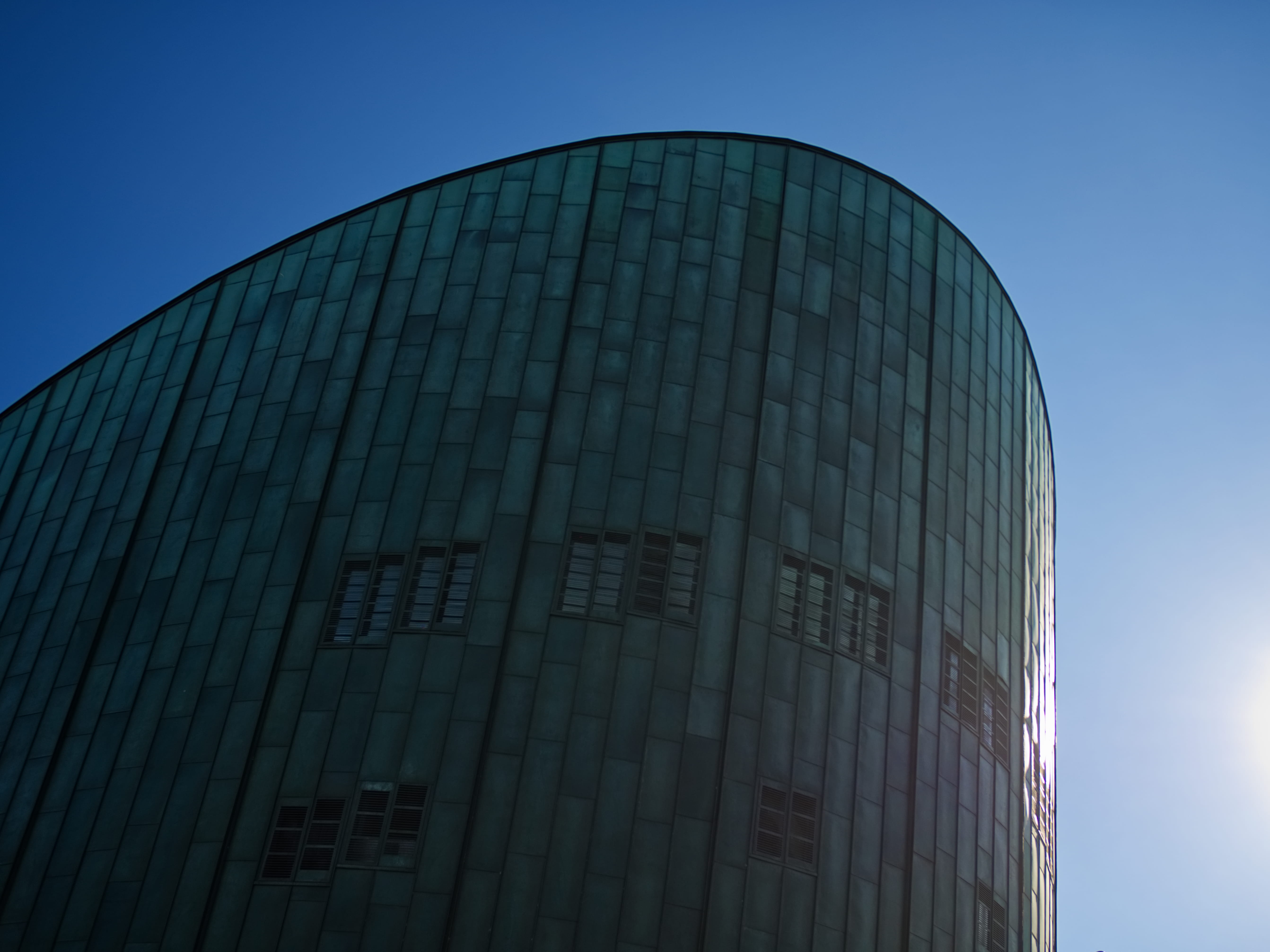 clear sky, nature, reflection, green, geometry, low angle view, sky, office building exterior, day, summer, skyline, citylife, blue, 5K, nemo science museum, HD Wallpaper