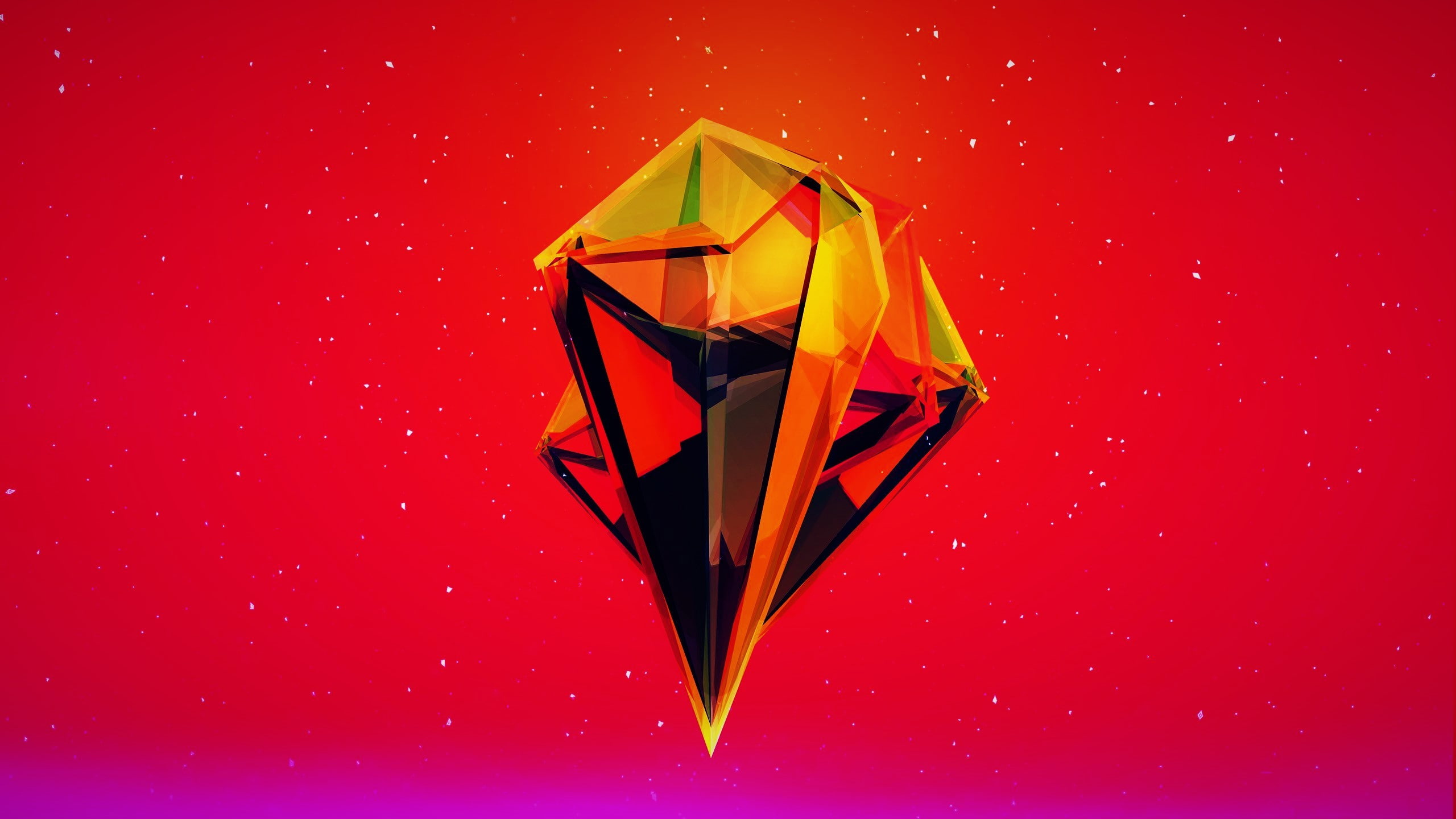 2K, pink, 3D, purple, orange, Justin Maller, red, abstract, HD Wallpaper