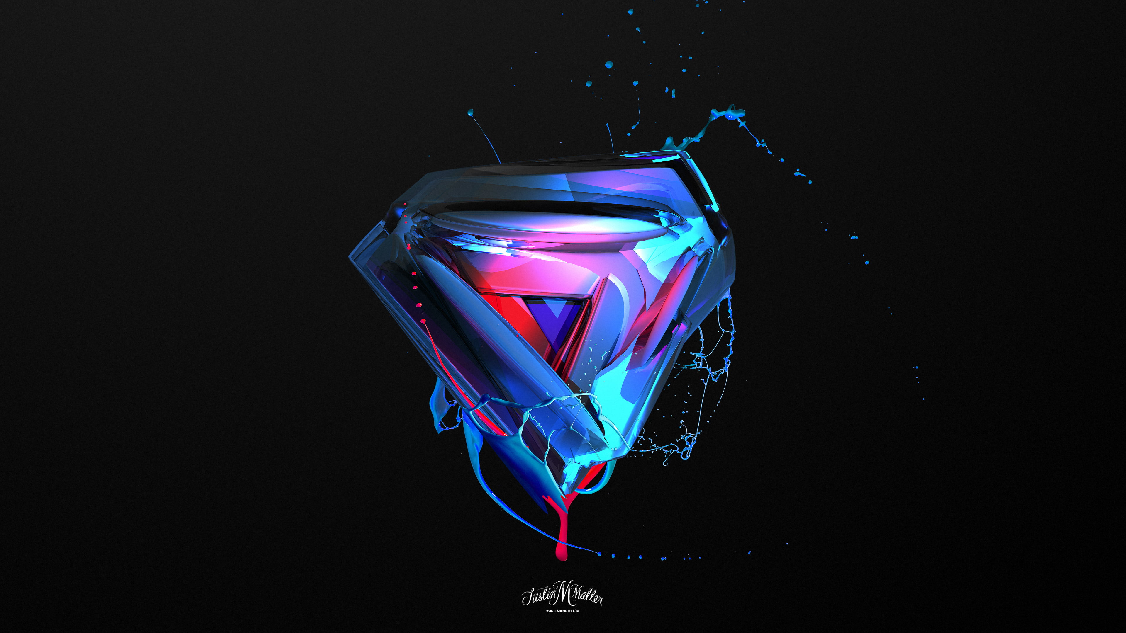 4K, abstract, colorful, Justin Maller, 3D Abstract, render in shapes, render, HD Wallpaper