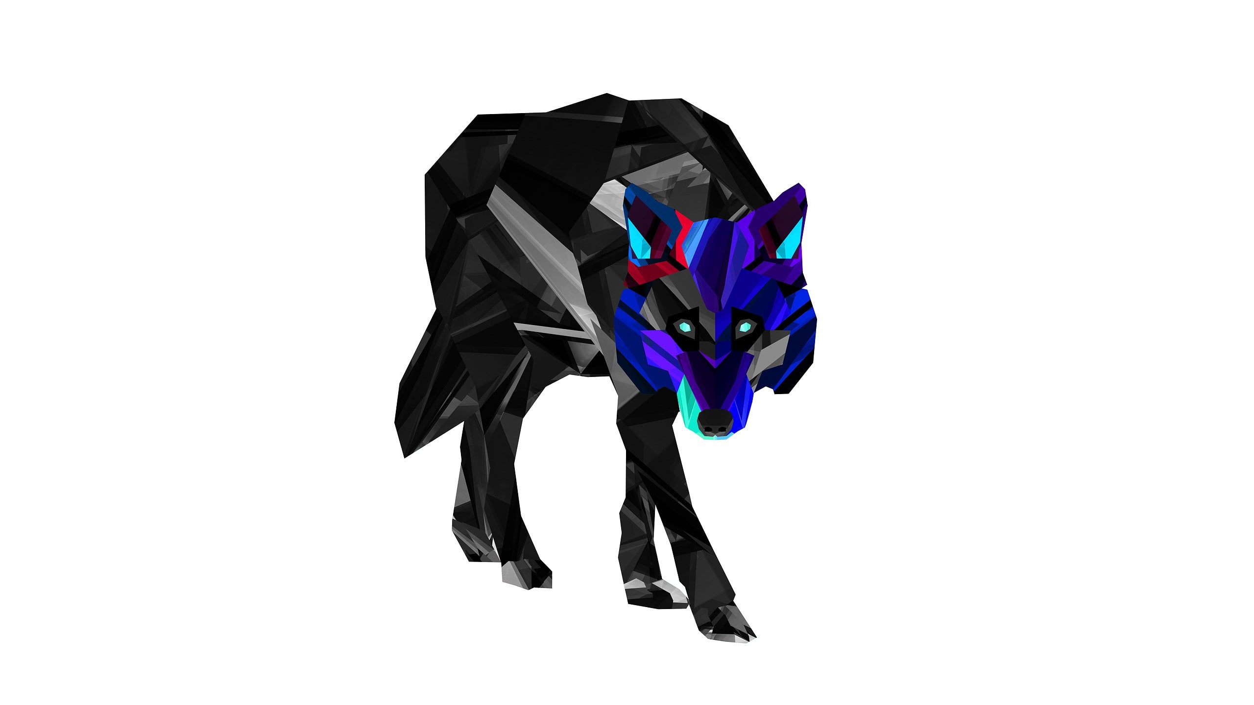 Facets, Justin Maller, 2K, animals, wolf, HD Wallpaper