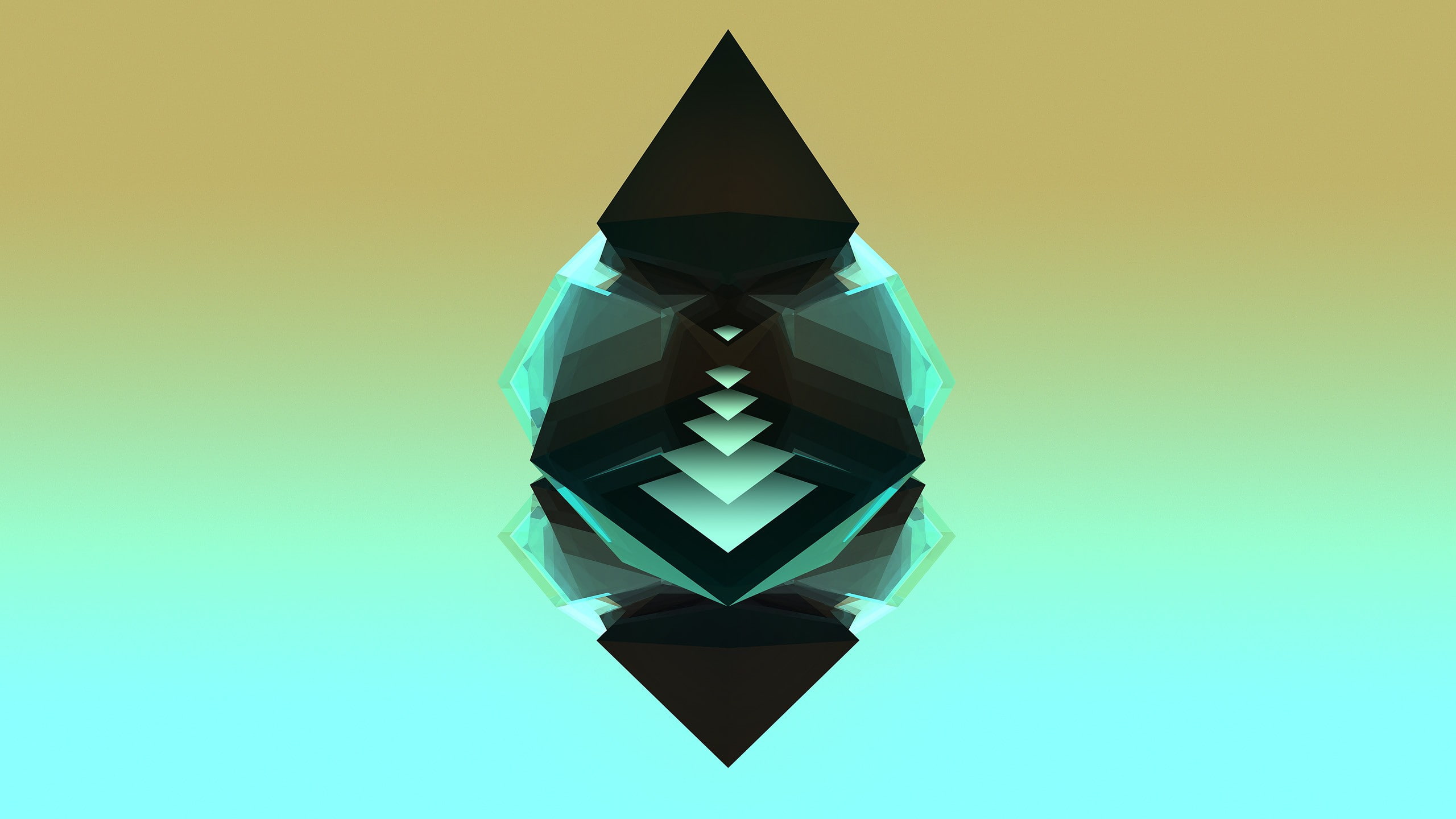 Facets, Justin Maller, 2K, gradient, digital art, abstract, HD Wallpaper