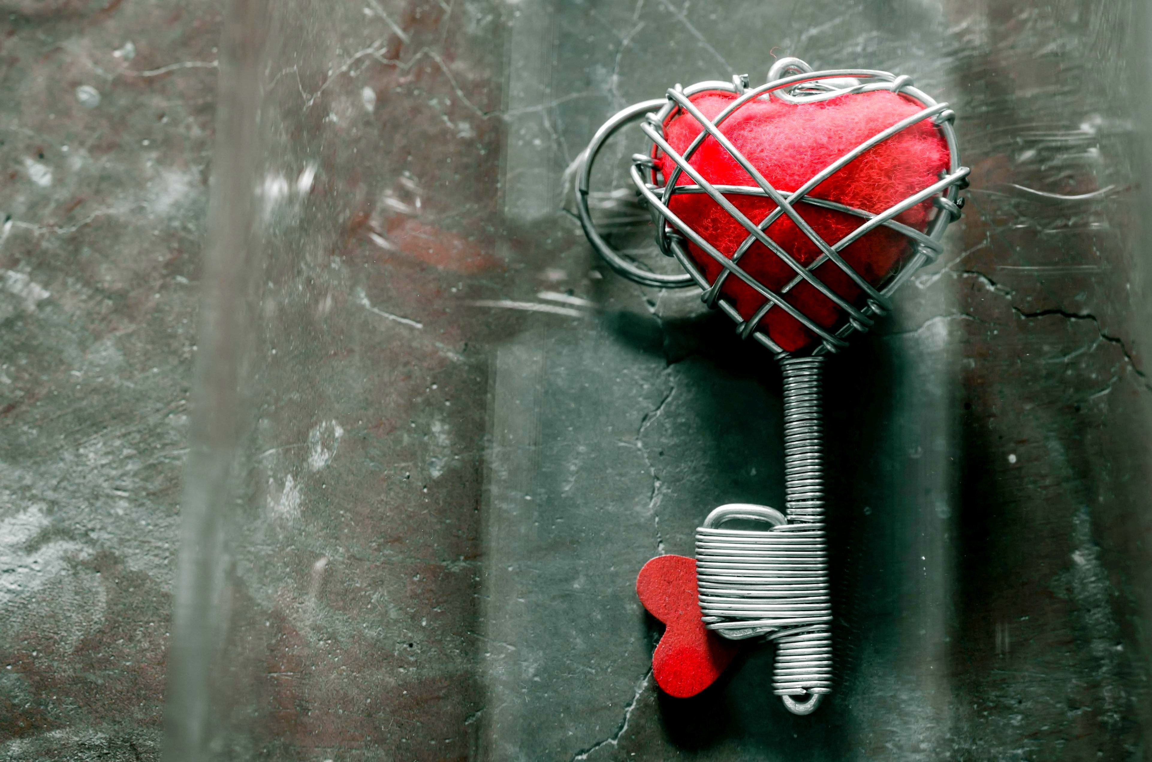 heart, keys, 4K, HD Wallpaper