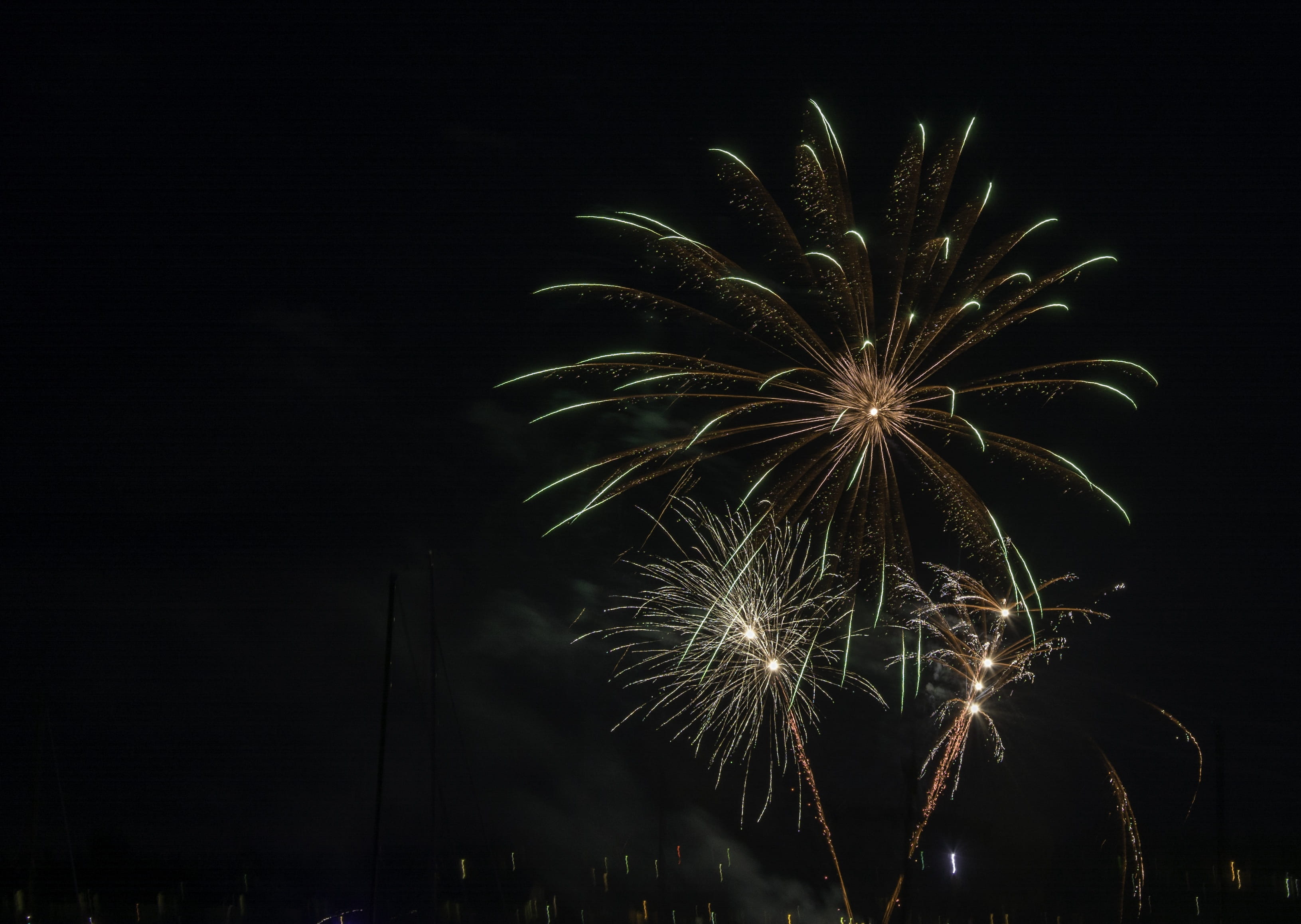 new years eve, event, illuminated, turn of the year, low angle view, no people, arts culture and entertainment, fireworks bomb, entertainment event, explosion, HD Wallpaper