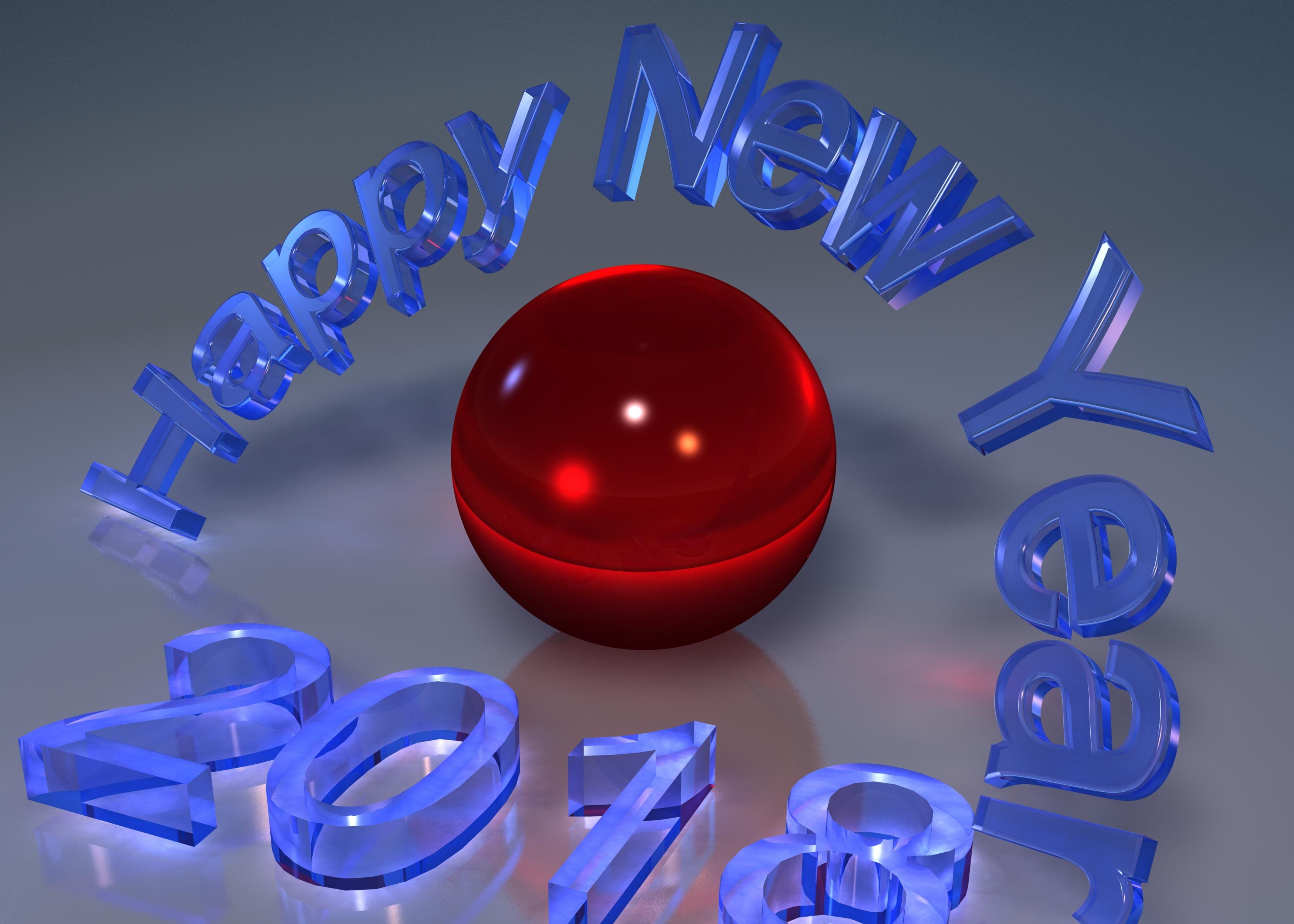 three dimensional, blue, shape, new years card, new years eve, light, overlay, no people, multi colored, new year greeting, circle, turn of the year, 2K, HD Wallpaper