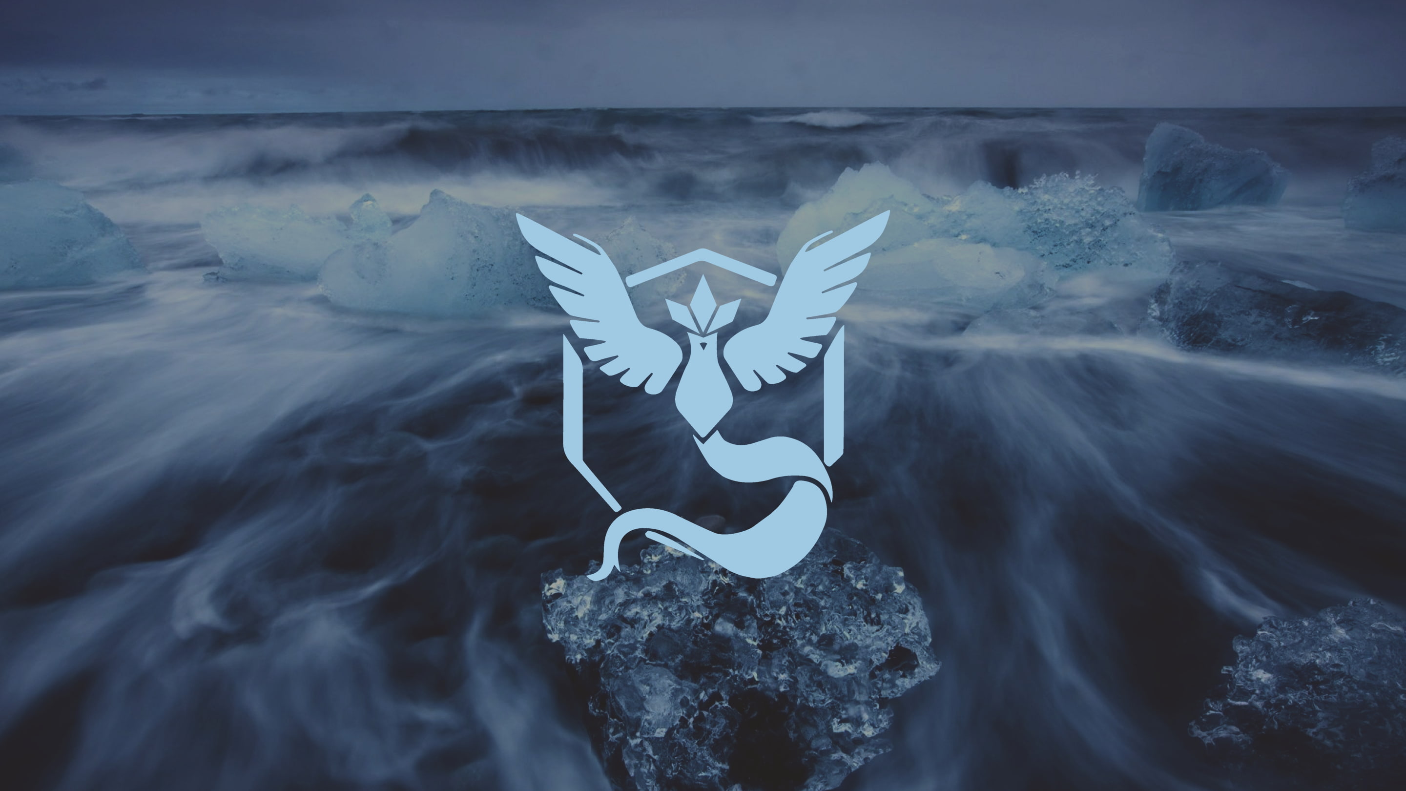 Team Mystic, ice, sea, nature, 2K, waves, digital art, HD Wallpaper