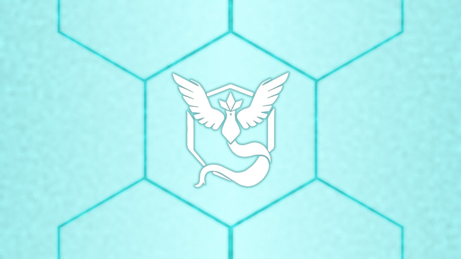 Pokemon Go, Team Mystic, white, Articuno, 1080P, hexagon, ice, blue, HD Wallpaper