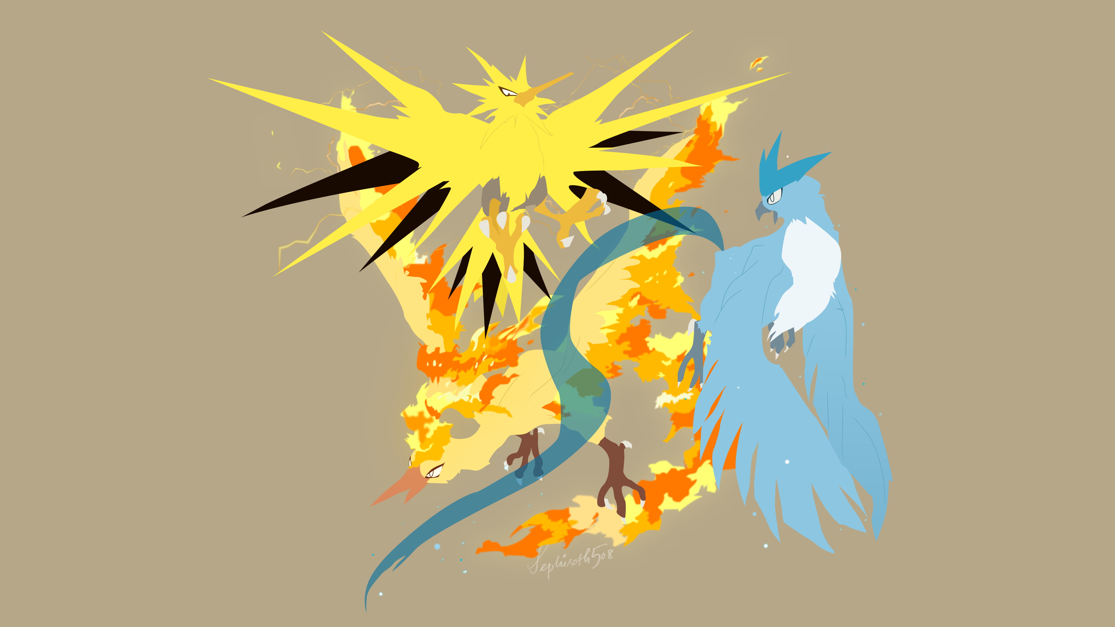 4K, Zapdos (Pokémon), Pokémon, Moltres (Pokémon), Articuno (Pokémon), HD Wallpaper