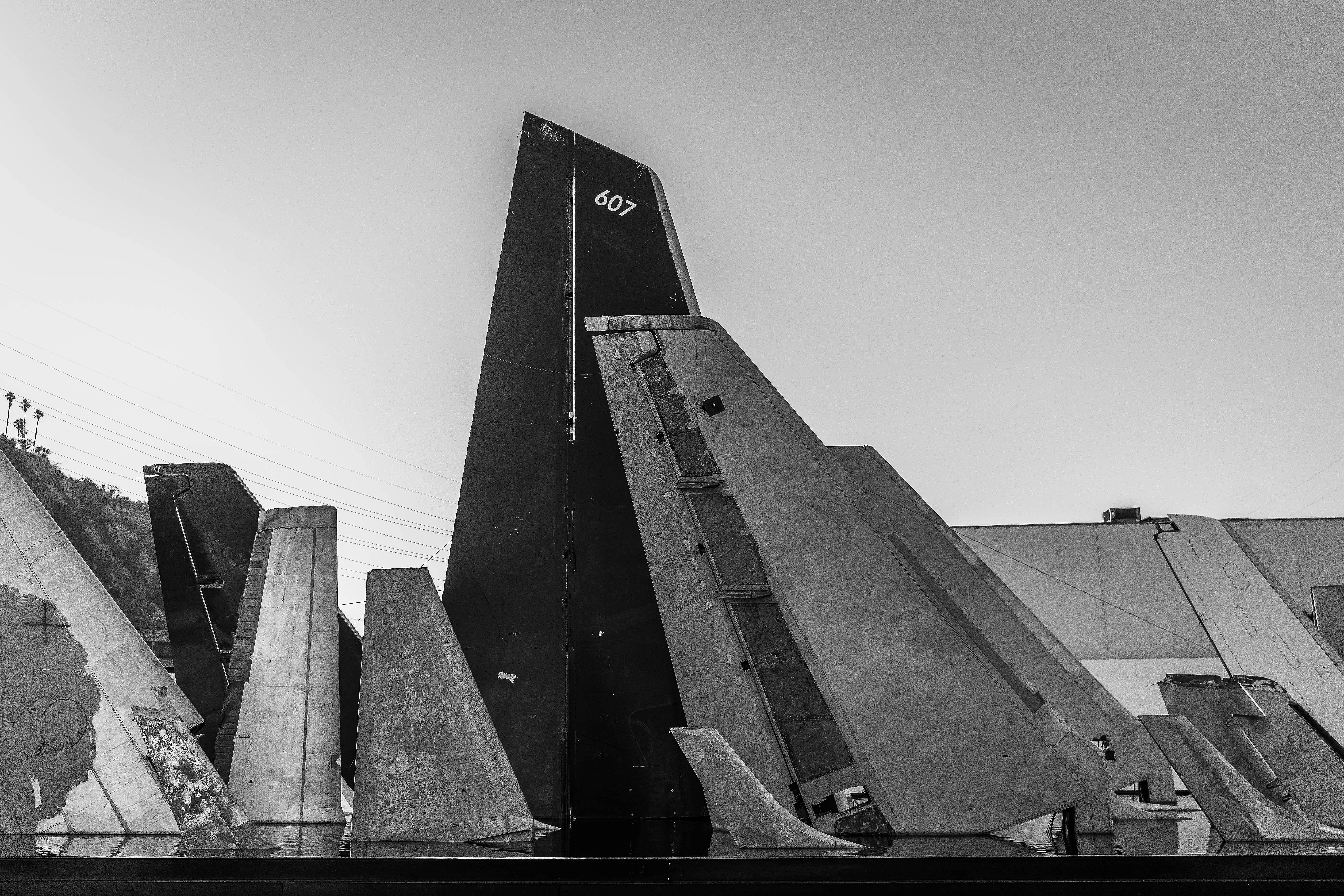 no people, sky, abstract, office building exterior, building exterior, blackandwhite, the 14th factory, planes, 14thfactory, art, low angle view, day, tower, HD Wallpaper