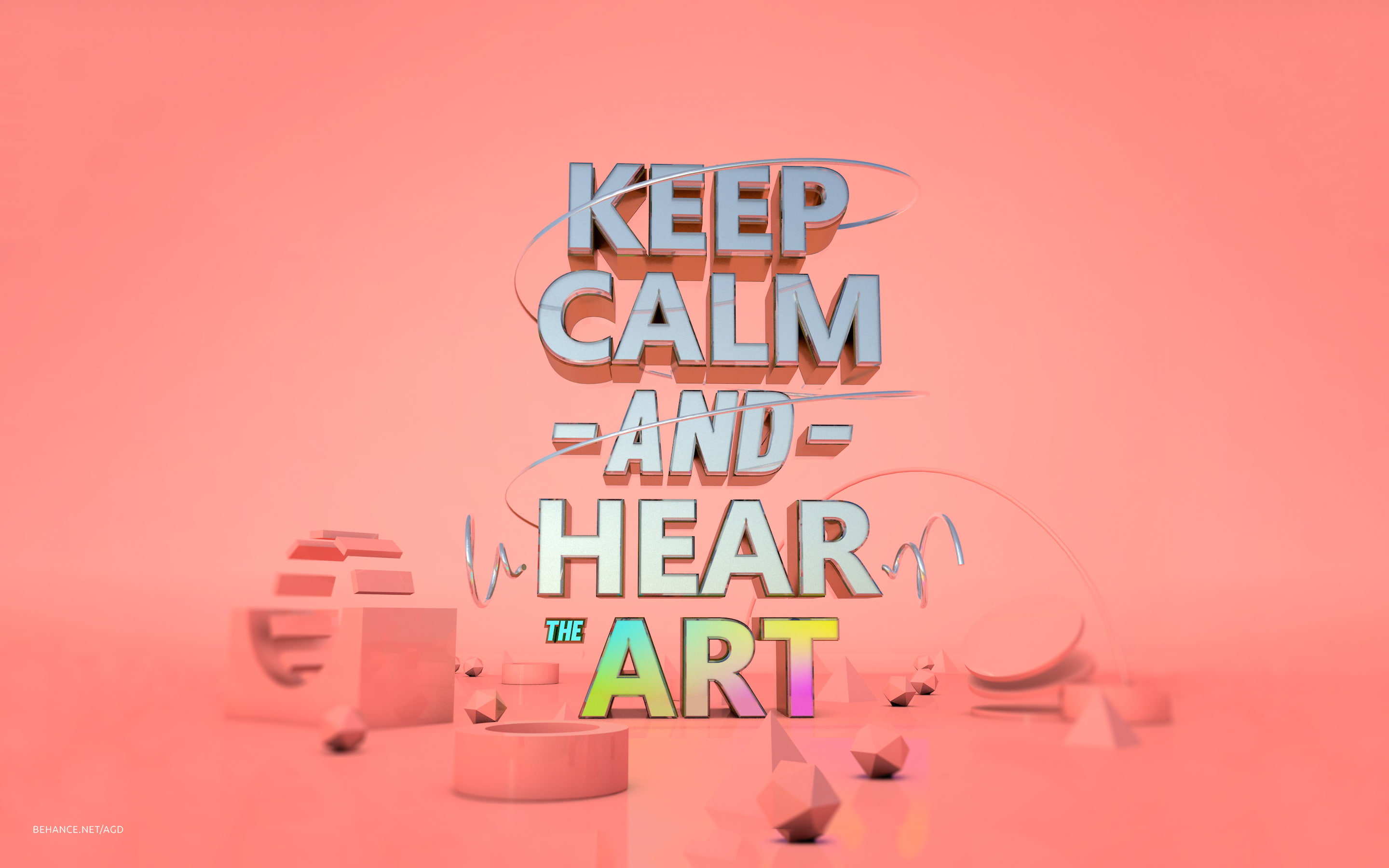 Typography, Hear art, Keep Calm, 2K, HD Wallpaper