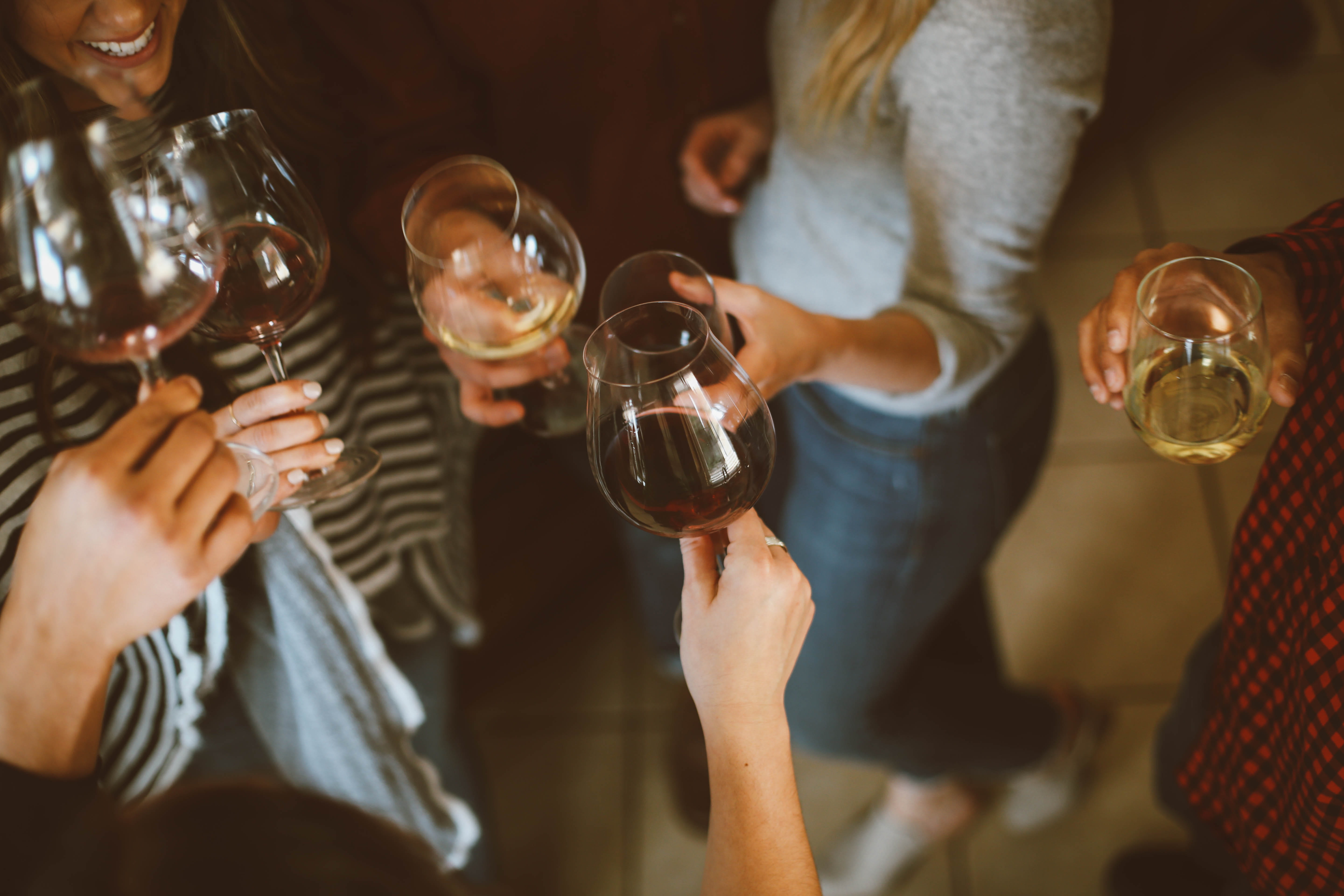alcohol, enjoyment, red wine, group of people, wineglass, adult, glass, hand, food and drink, smiling, celebration, drinking, celebratory toast, 5K, refreshment, HD Wallpaper