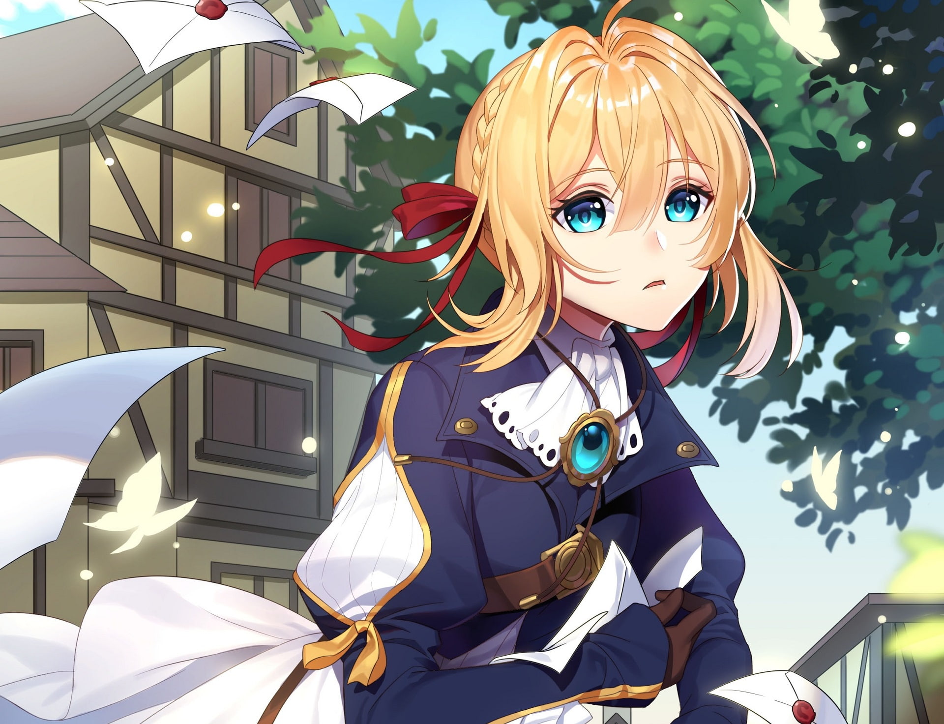 letters, girl, 1080P, Violet Evergarden, confusion, HD Wallpaper