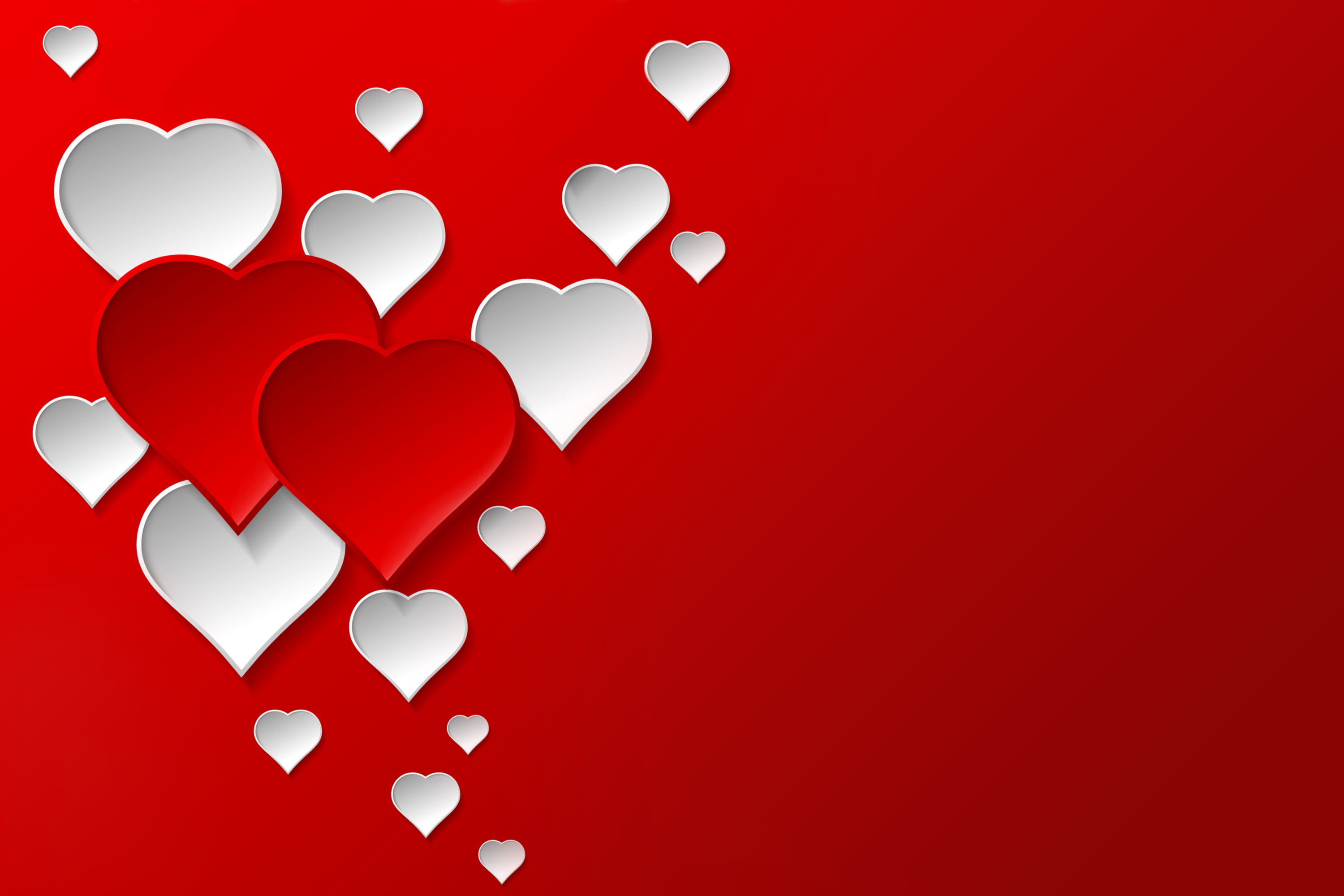 valentine Card, red background, illustration, studio shot, decoration, heart Shape, day, romance, touching, valentines Day - Holiday, emotion, romantic, HD Wallpaper