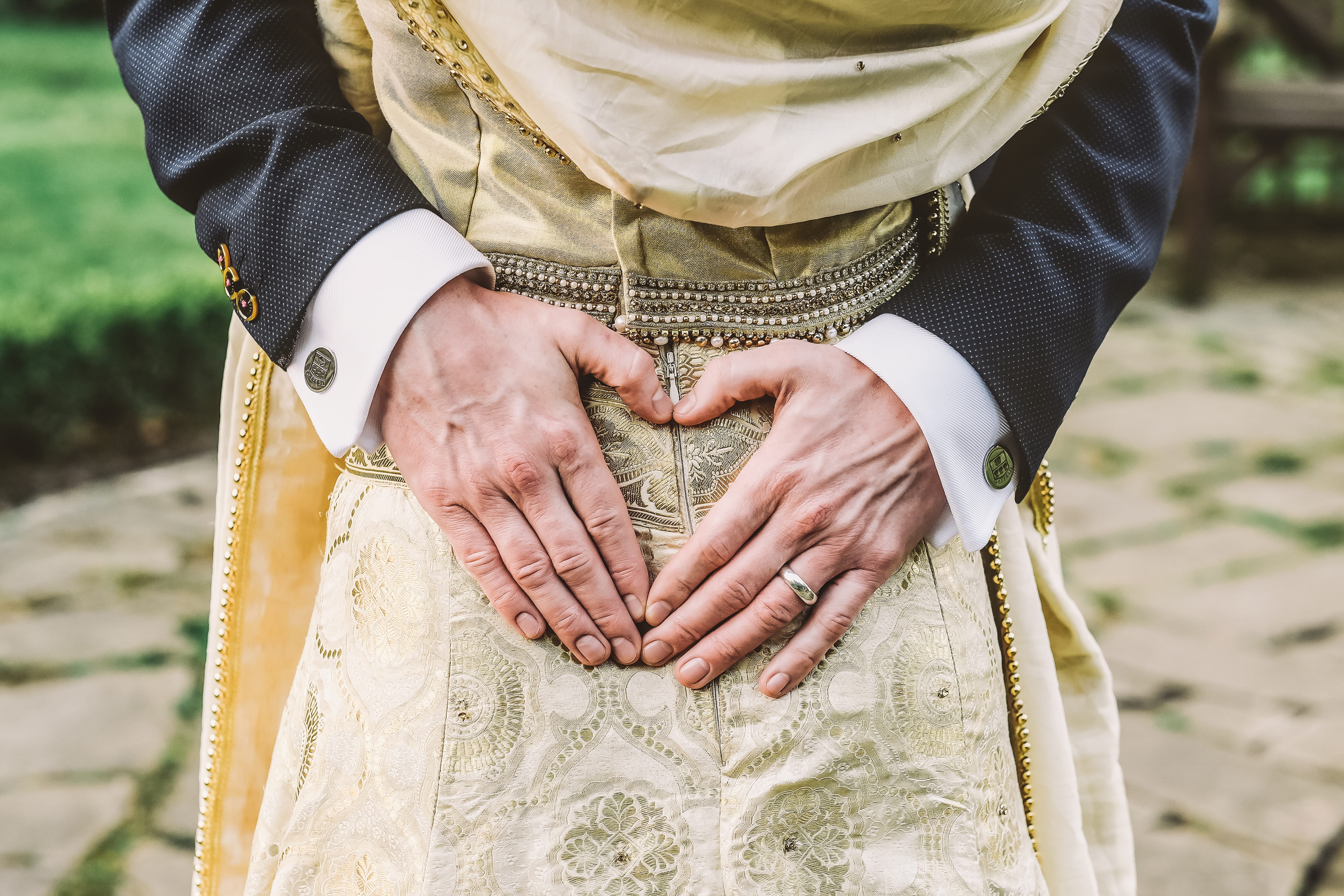 hand, adult, ring, together, human hand, positive emotion, two people, traditional dress, couple - relationship, floral, pathway, husband, holding, woman, HD Wallpaper