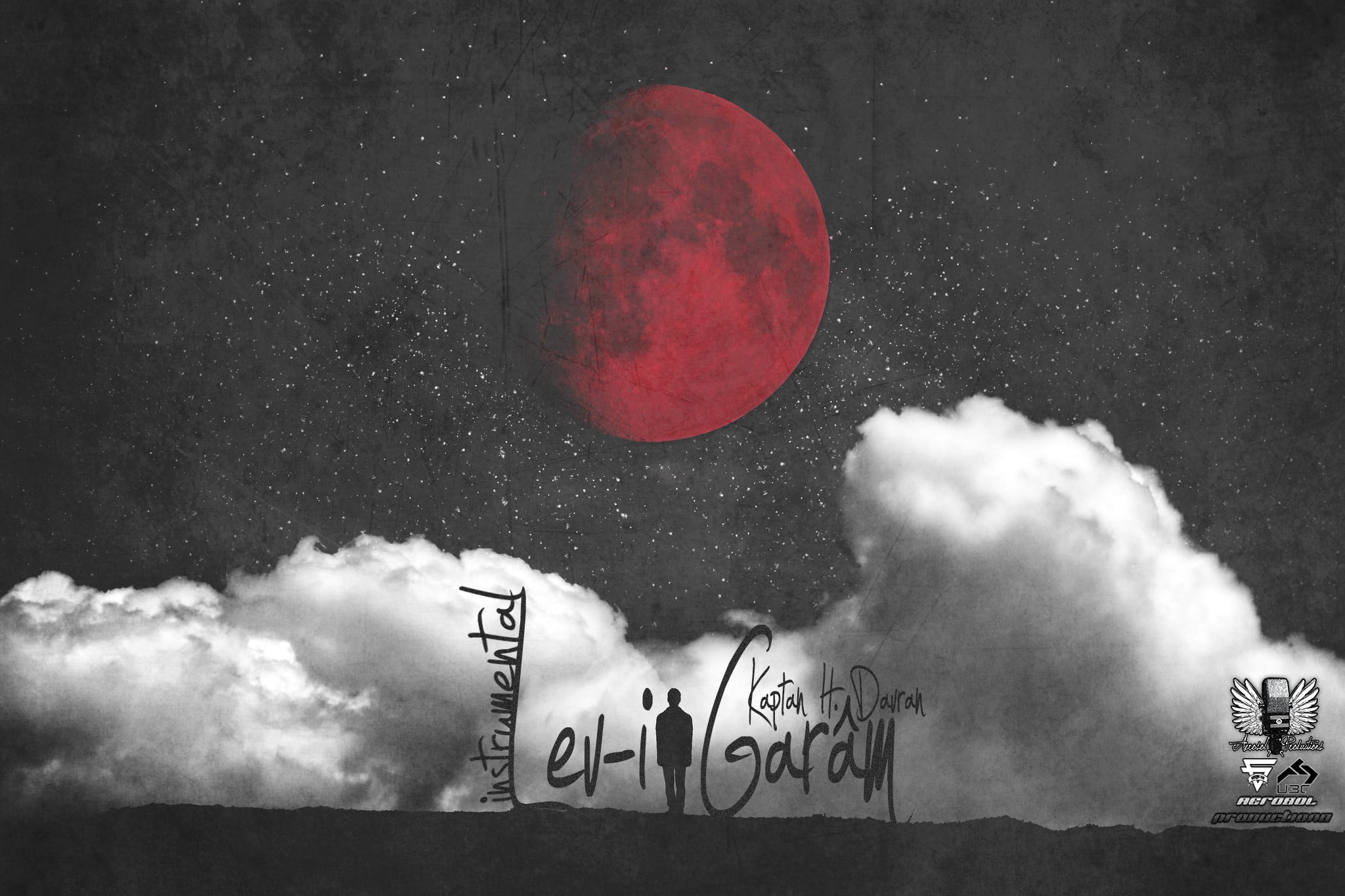 Kaptan H. Davran, night, outdoors, red, digital composite, heart shape, low angle view, love, space, moon, emotional, 1080P, text, no people, space exploration, HD Wallpaper