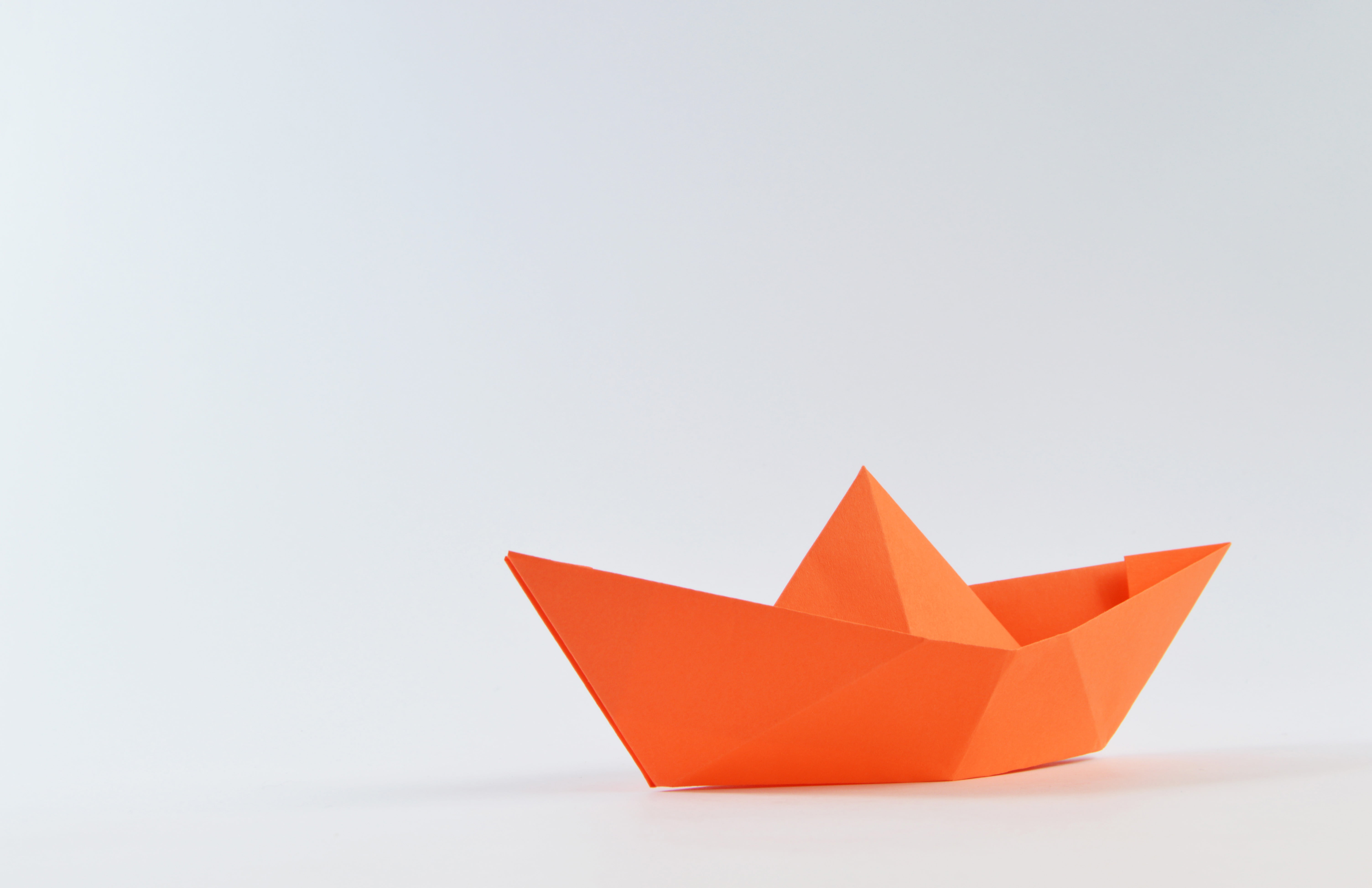 simplicity, orange, single object, miniature, play, craft, design, success, paper boat, paper, boat, triangle shape, cut out, technology, shape, copy space, HD Wallpaper