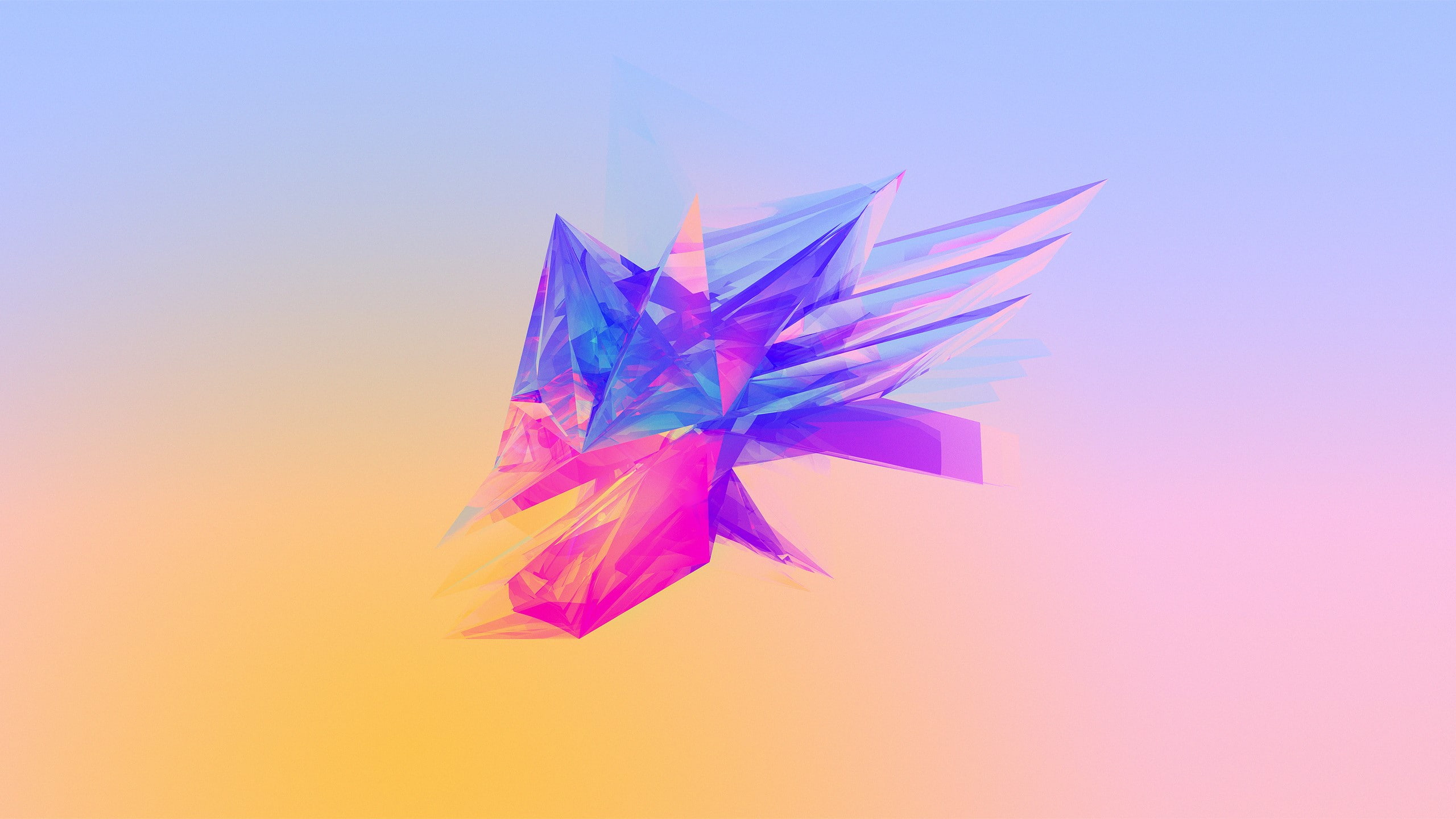 close-up, vibrant color, colored background, purple, abstract justin maller facets shapes, 2K, paper, blue, motion, craft, pink color, mid-air, backgrounds, HD Wallpaper