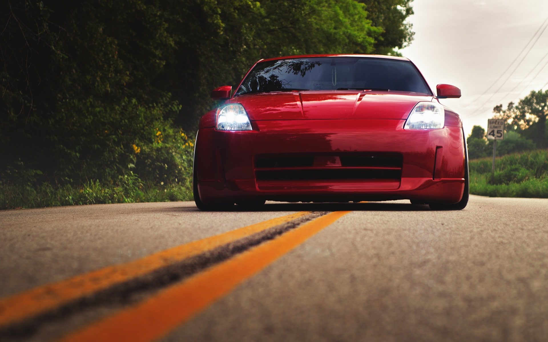 Nissan, 1080P, View, Front, Car, Red, z, HD Wallpaper