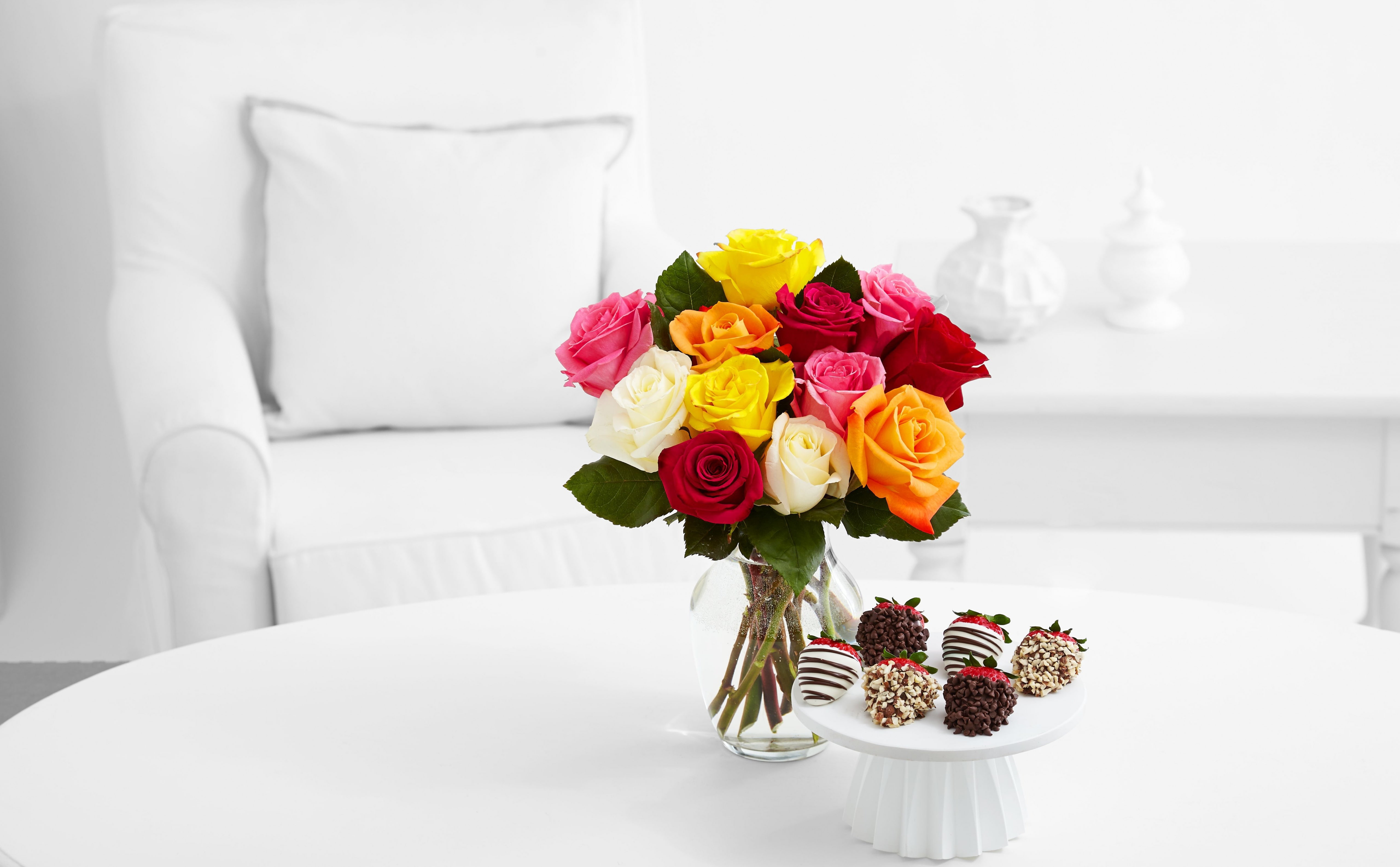 floral, Aero, Gift, White, nature, sharis, delicious, Berries, fragility, beauty in nature, Rose, flower, nuts, indoors, Colored, Colorful, decoration, HD Wallpaper