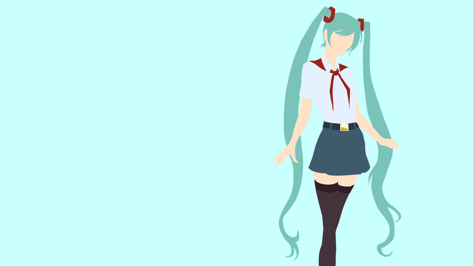 copy space, blue background, Hatsune Miku, holding, Vocaloid, studio shot, white background, Everlasting Summer, unrecognizable person, one person, adult, HD Wallpaper