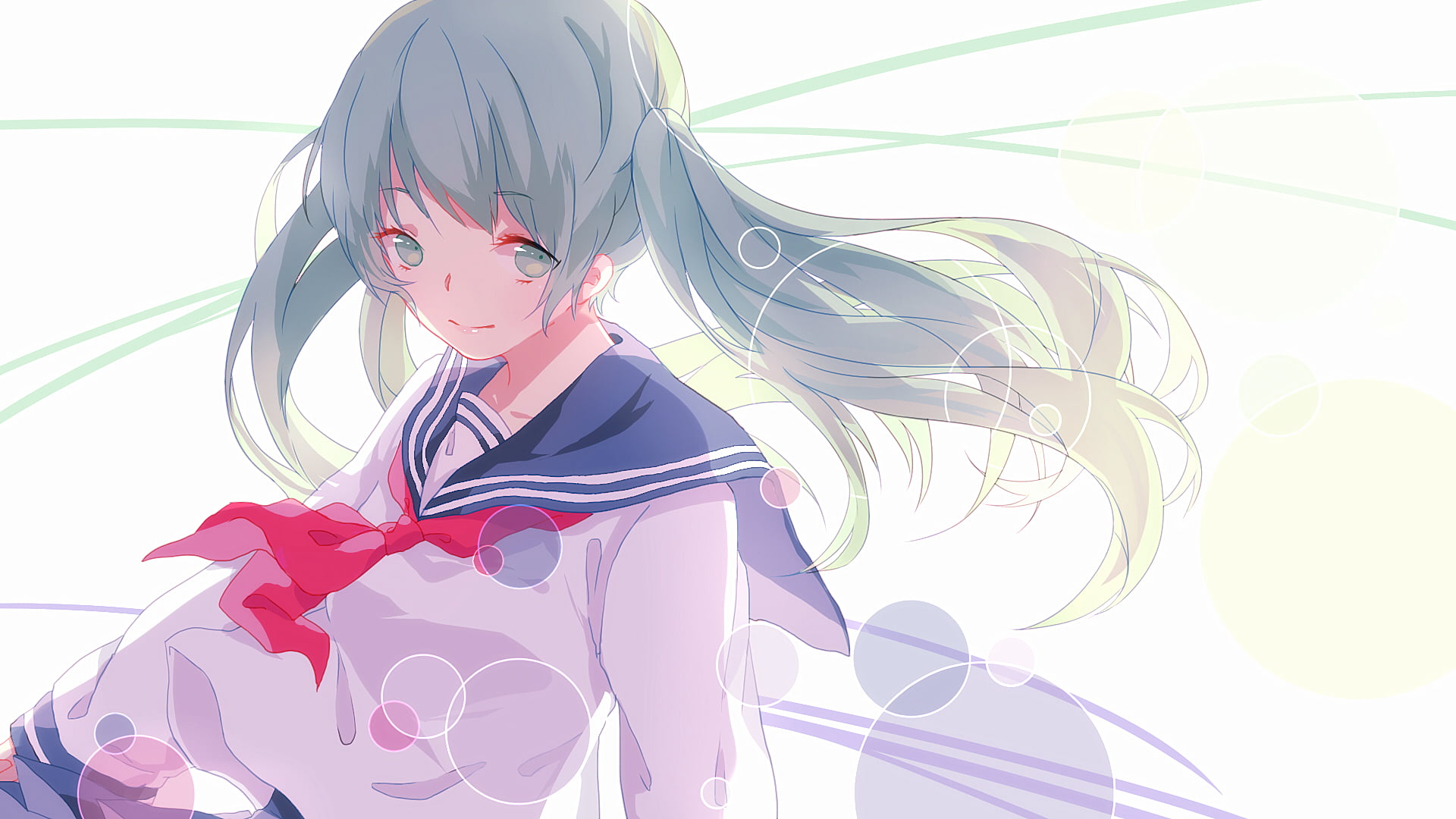 representation, women, innocence, hairstyle, girls, ribbon - sewing item, ribbon, nature, indoors, 1080P, childhood, anime girls, creativity, child, art and craft, HD Wallpaper