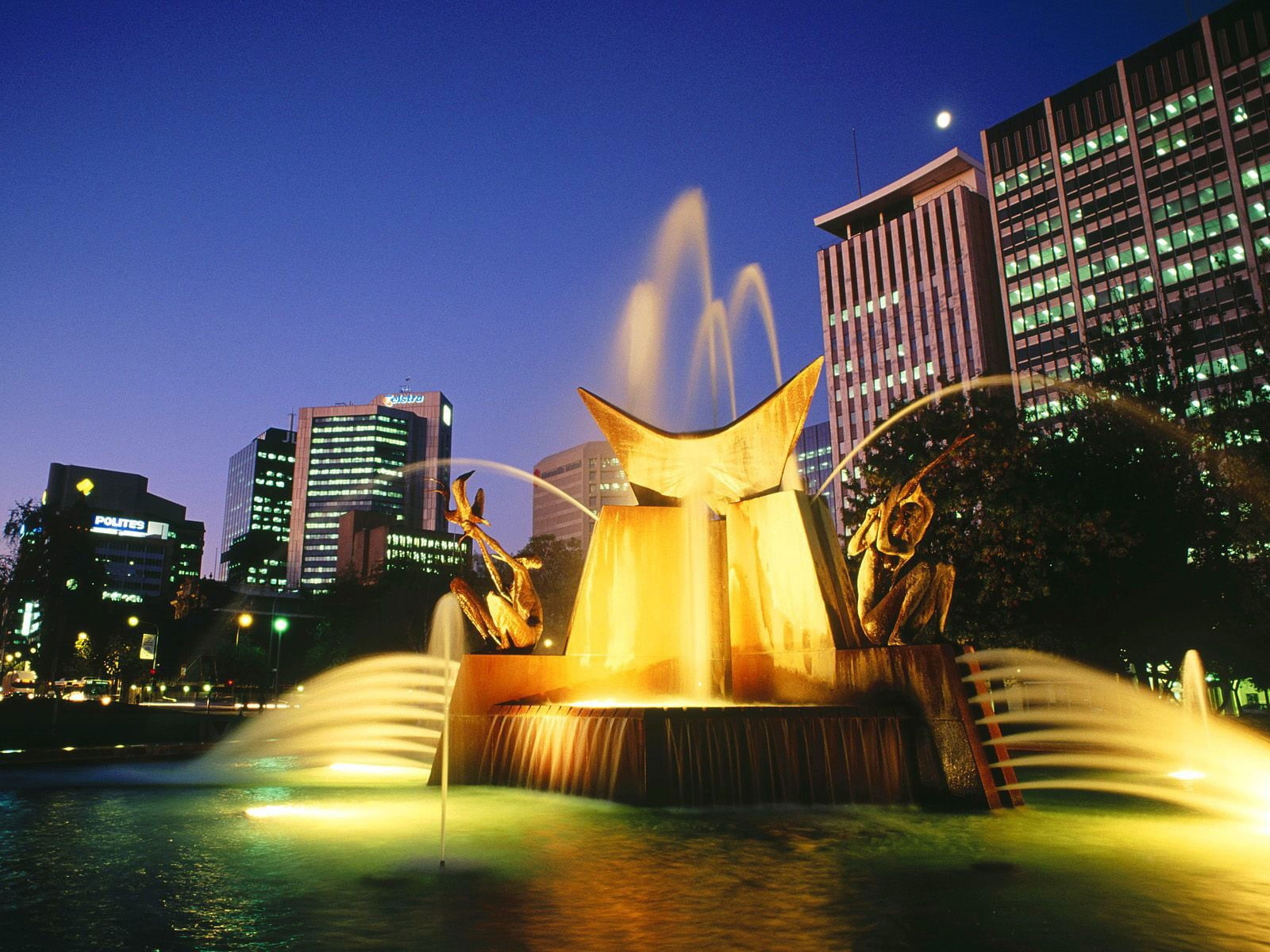 cityscape, architecture, Adelaide, 720P, fountain, Australia, HD Wallpaper