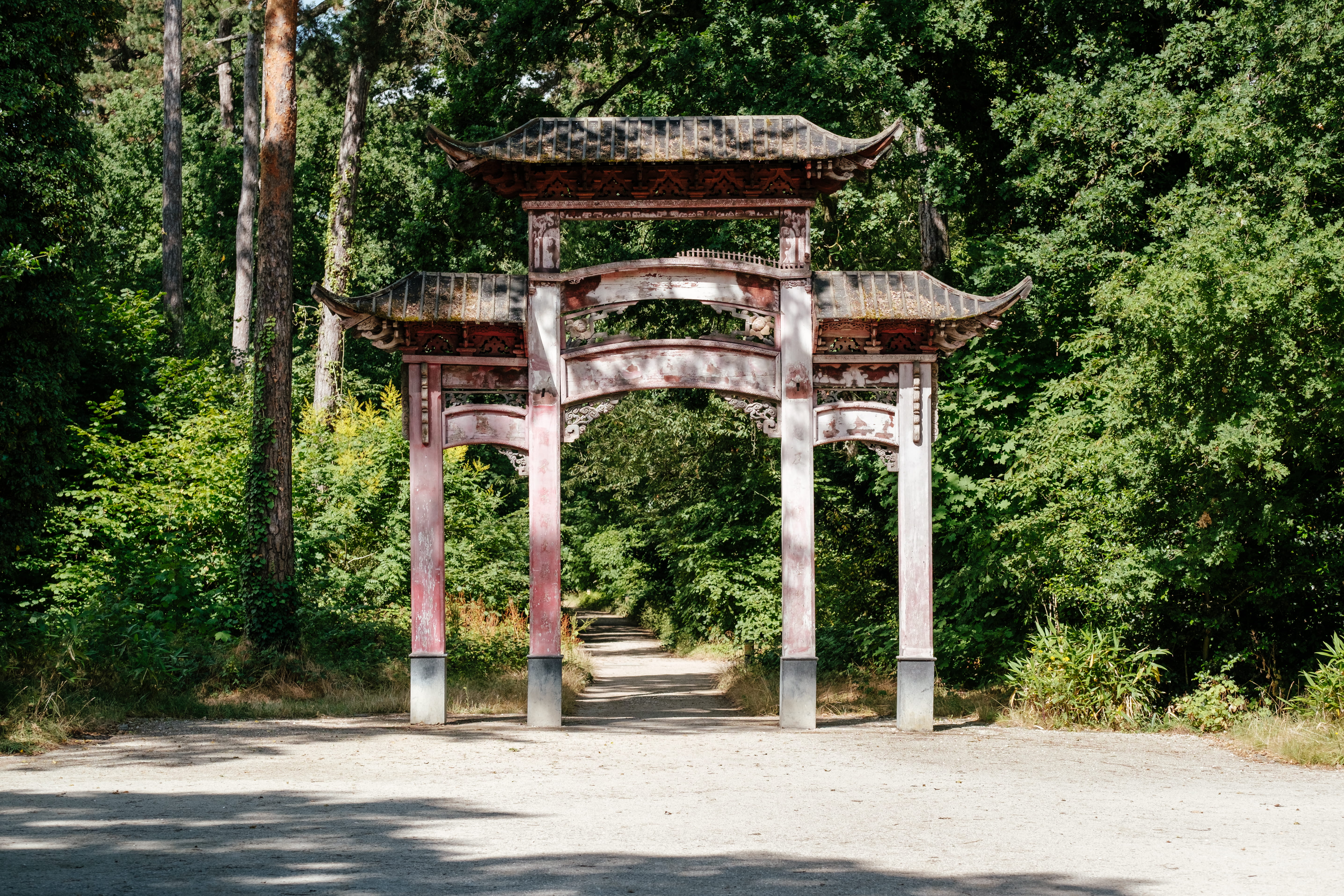 door, metal, architectural column, park - man made space, tree, building, religion, porch, natural light, built structure, plant, wooden, belief, gazebo, HD Wallpaper