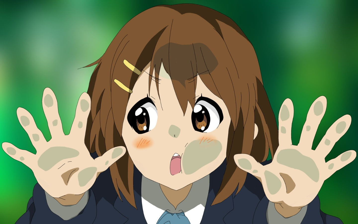 K-ON!, 720P, hands, Hirasawa Yui, school uniform, HD Wallpaper