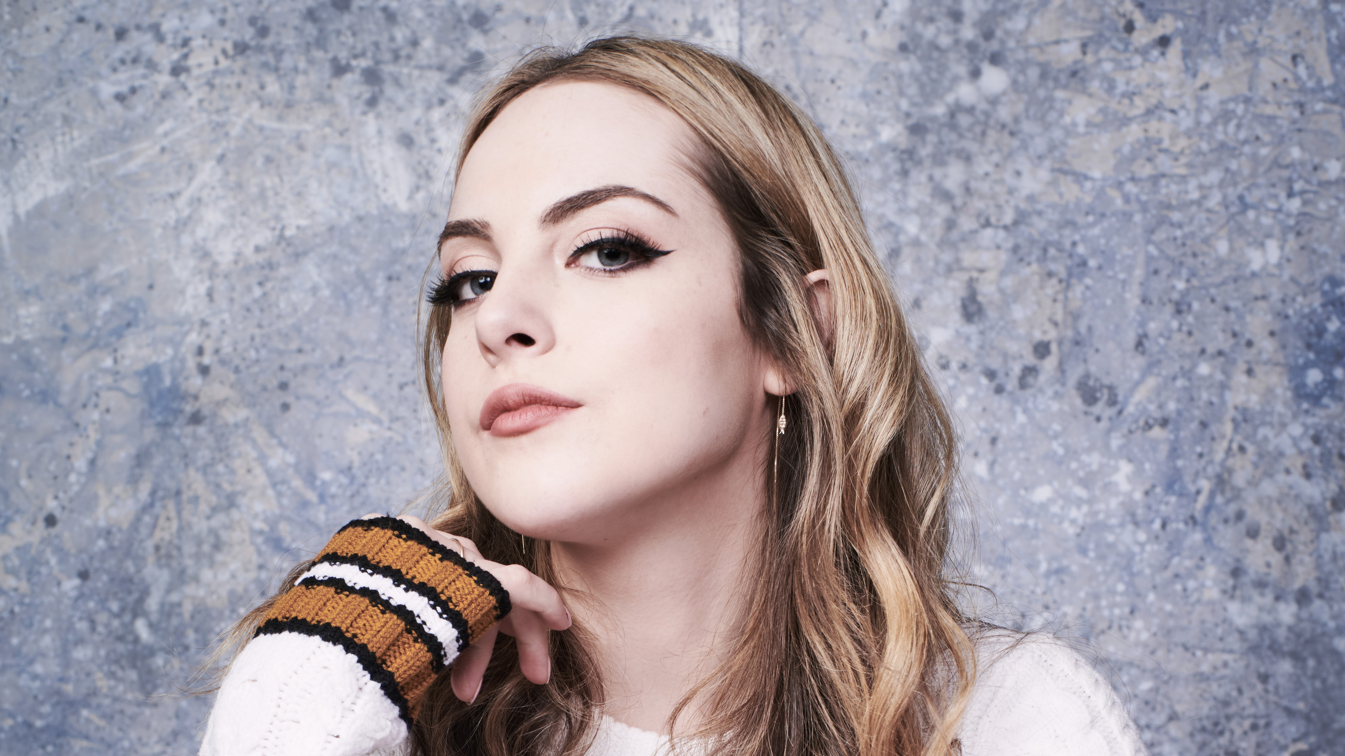 sweater, 5K, women, American actress, s, 5K, Elizabeth Gillies, white, HD Wallpaper
