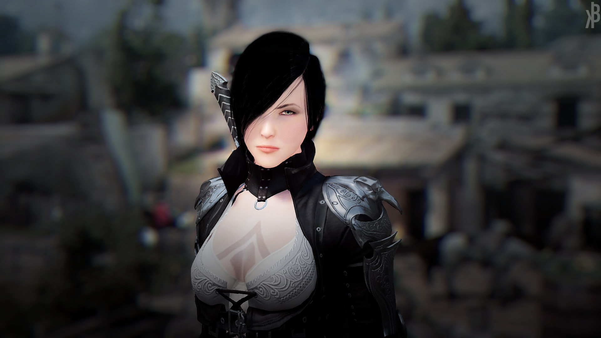 fashion, mmorpg, black color, video games, young women, standing, hairstyle, lifestyles, one person, focus on foreground, waist up, black desert online, HD Wallpaper