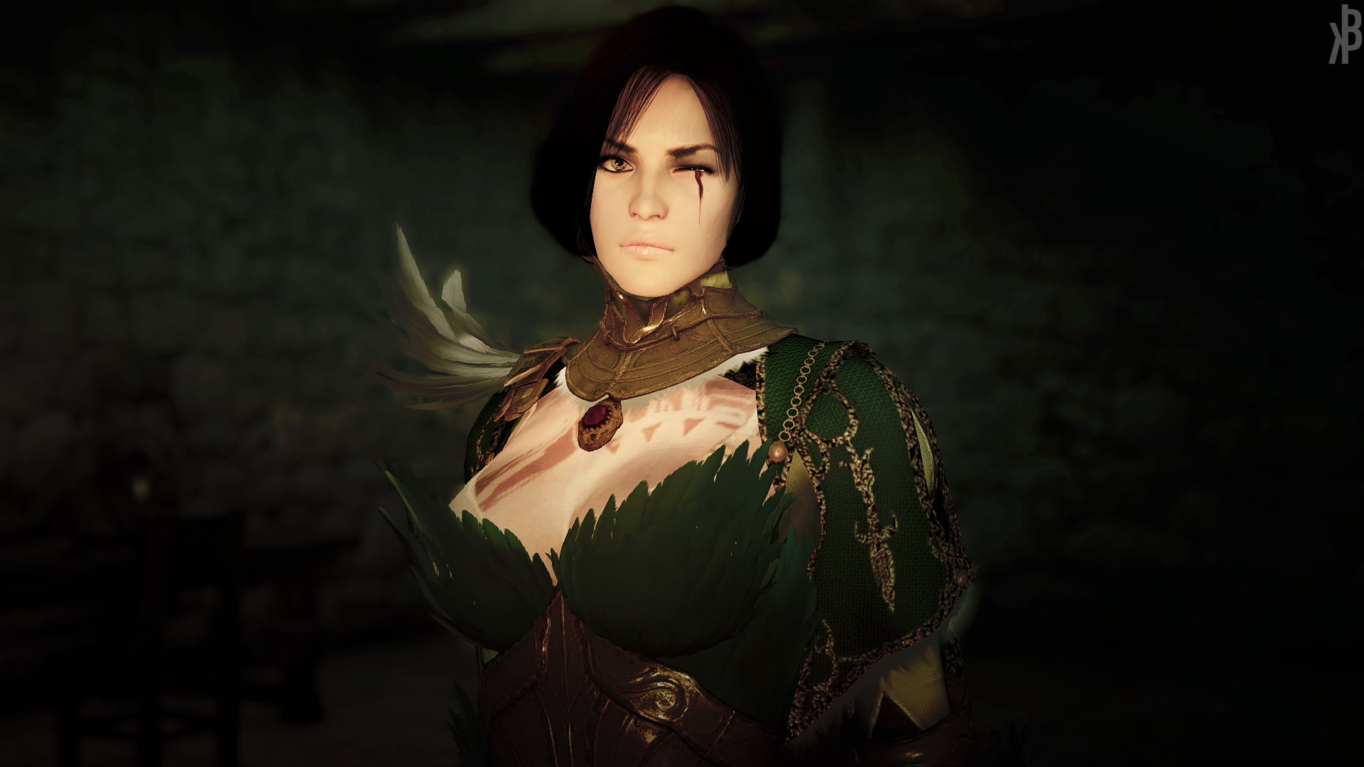 one person, video games, dark hair, portrait, front view, standing, hairstyle, dark, adult, 1080P, young adult, young women, mmorpg, clothing, looking at camera, HD Wallpaper