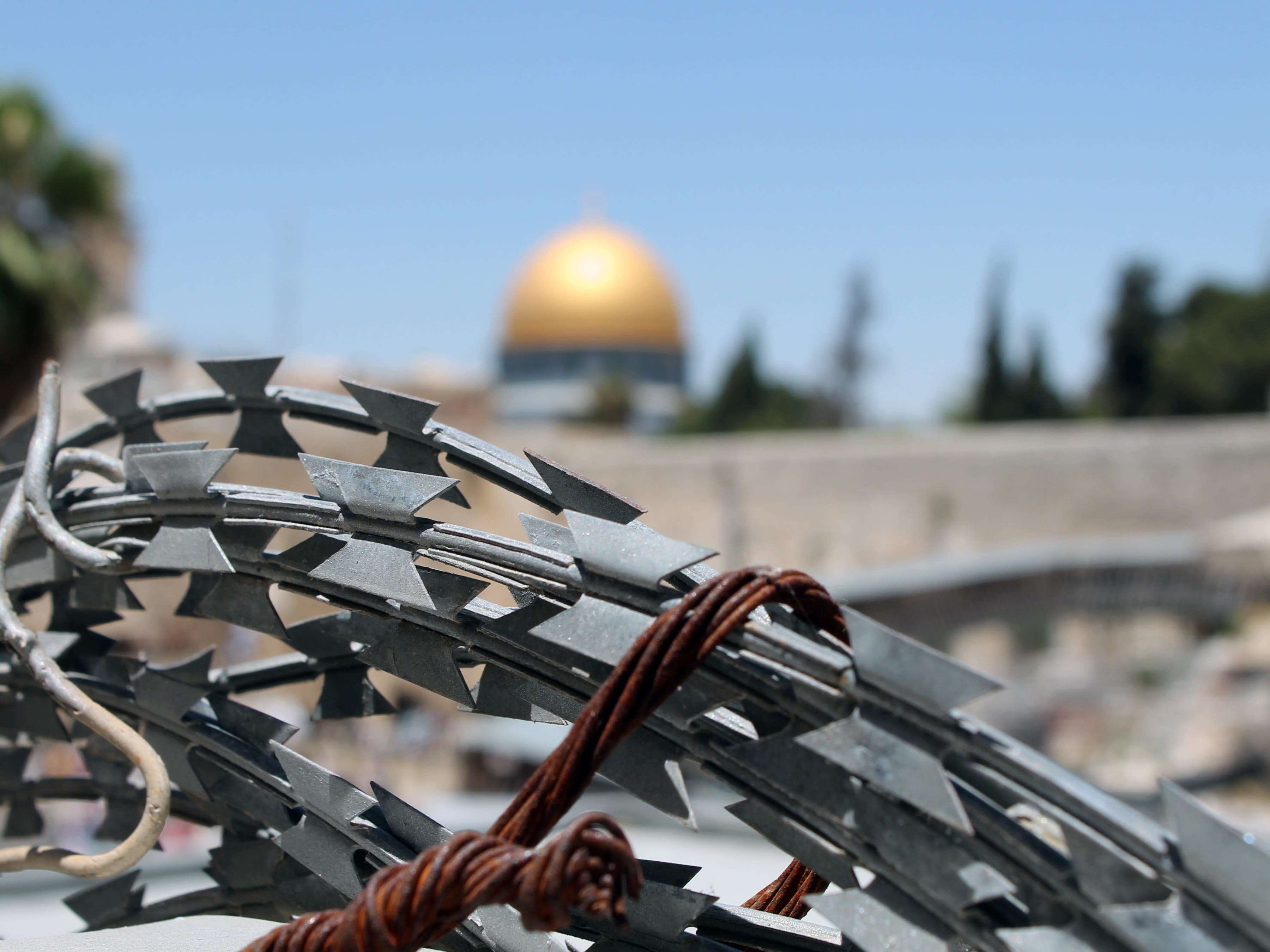 dome, connection, metal, nature, building exterior, close-up, government, security, clear sky, no people, army soldier, Jerusalem, military, Barbed Wire, HD Wallpaper