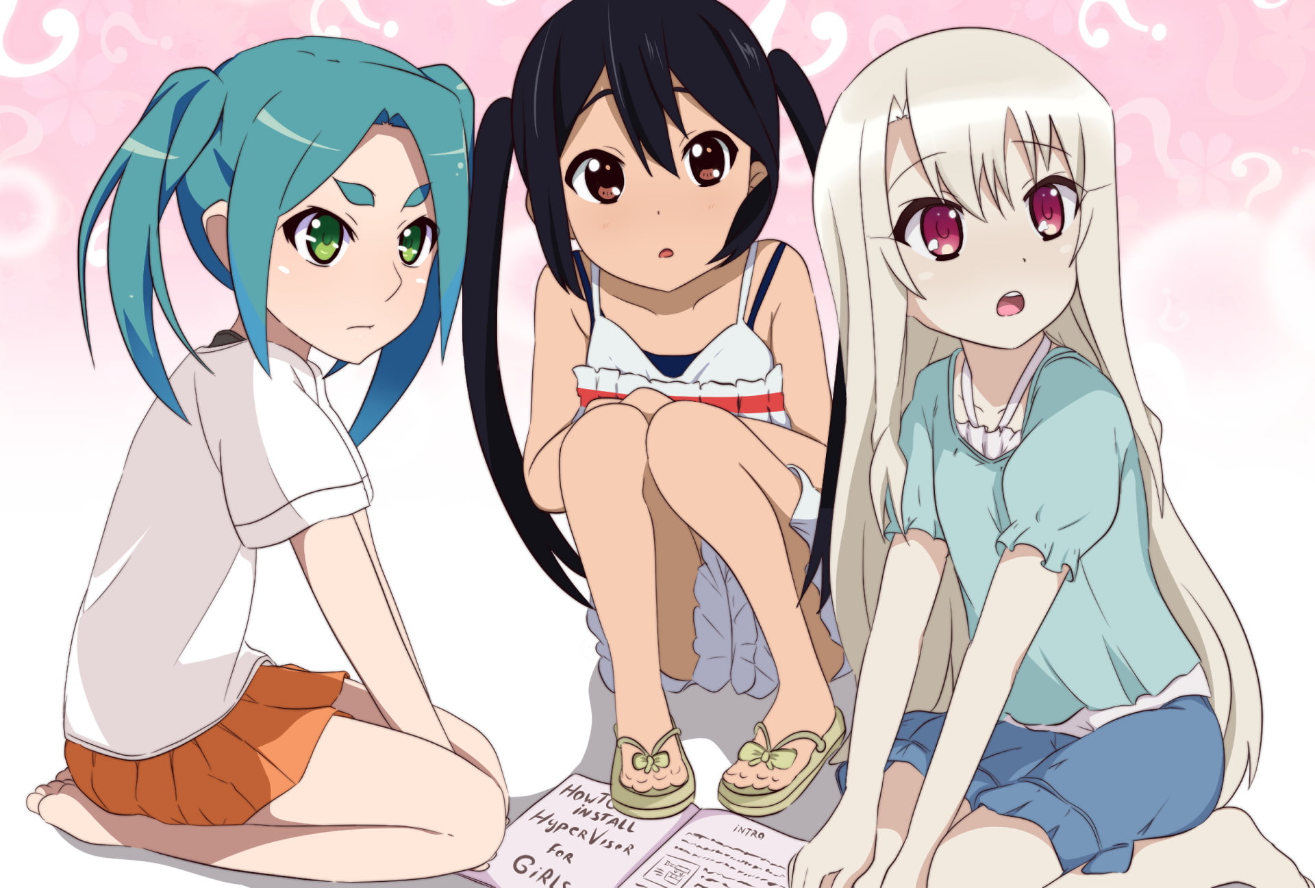 Yotsugi Ononoki, Crossover, 1080P, Illyasviel Von Einzbern, Anime, Azusa Nakano, HD Wallpaper
