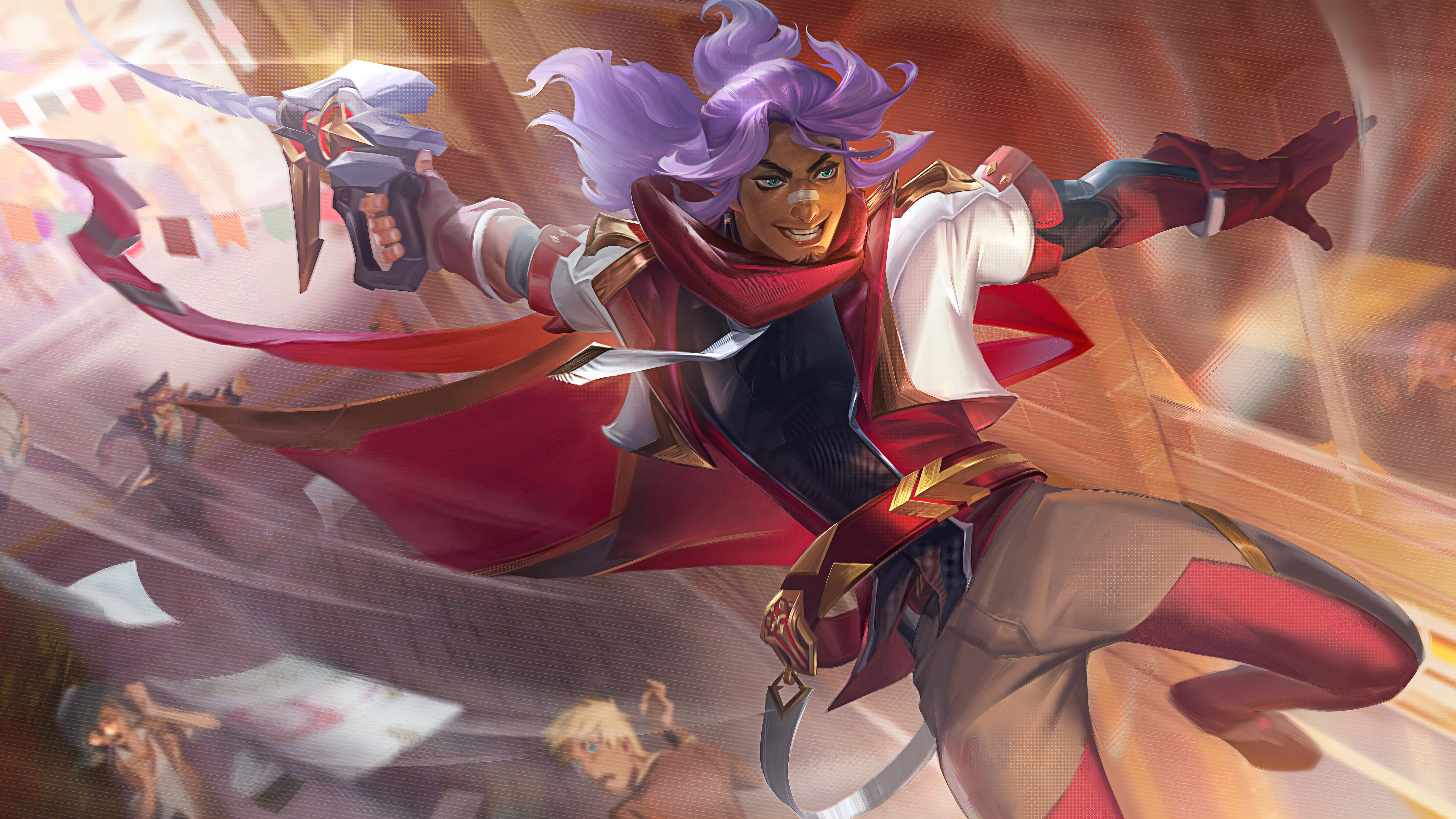 8K, 4K, Adcarry, ADC, digital art, Akshan (League of Legends), Battle Academia, Riot Games, League of Legends, pixel art, Wild Rift, HD Wallpaper