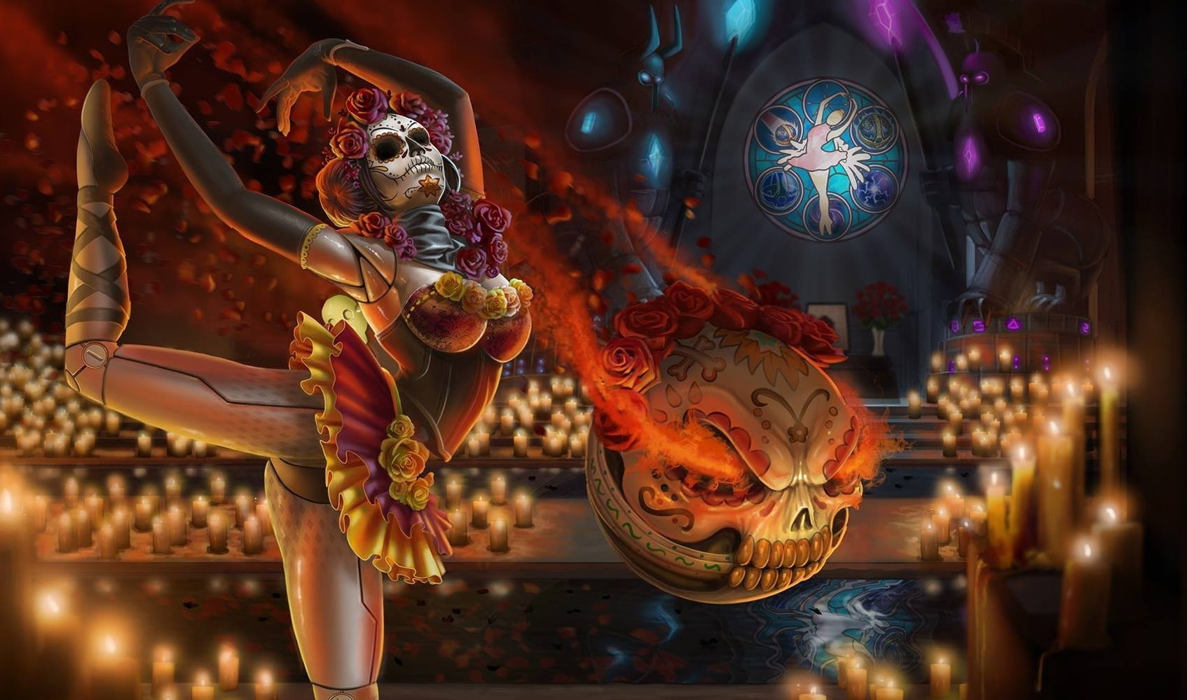 720P, no people, holiday, women artwork league of legends orianna, event, ornate, craft, chinese new year, carnival - celebration event, representation, HD Wallpaper