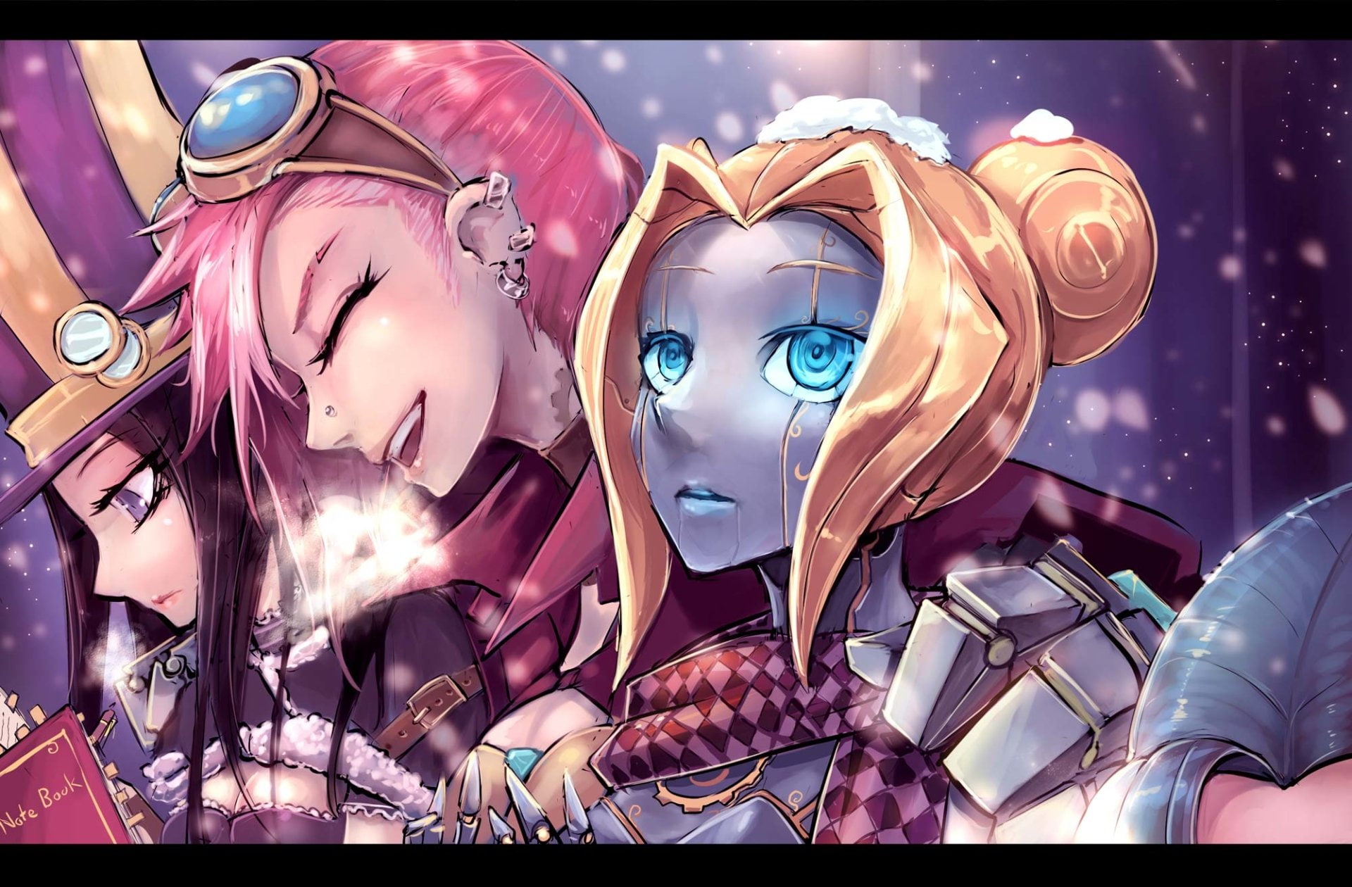 League Of Legends, Girl, Caitlyn (League Of Legends), Video Game, VI (League Of Legends), Christmas, Snow, 1080P, Orianna (League Of Legends), HD Wallpaper