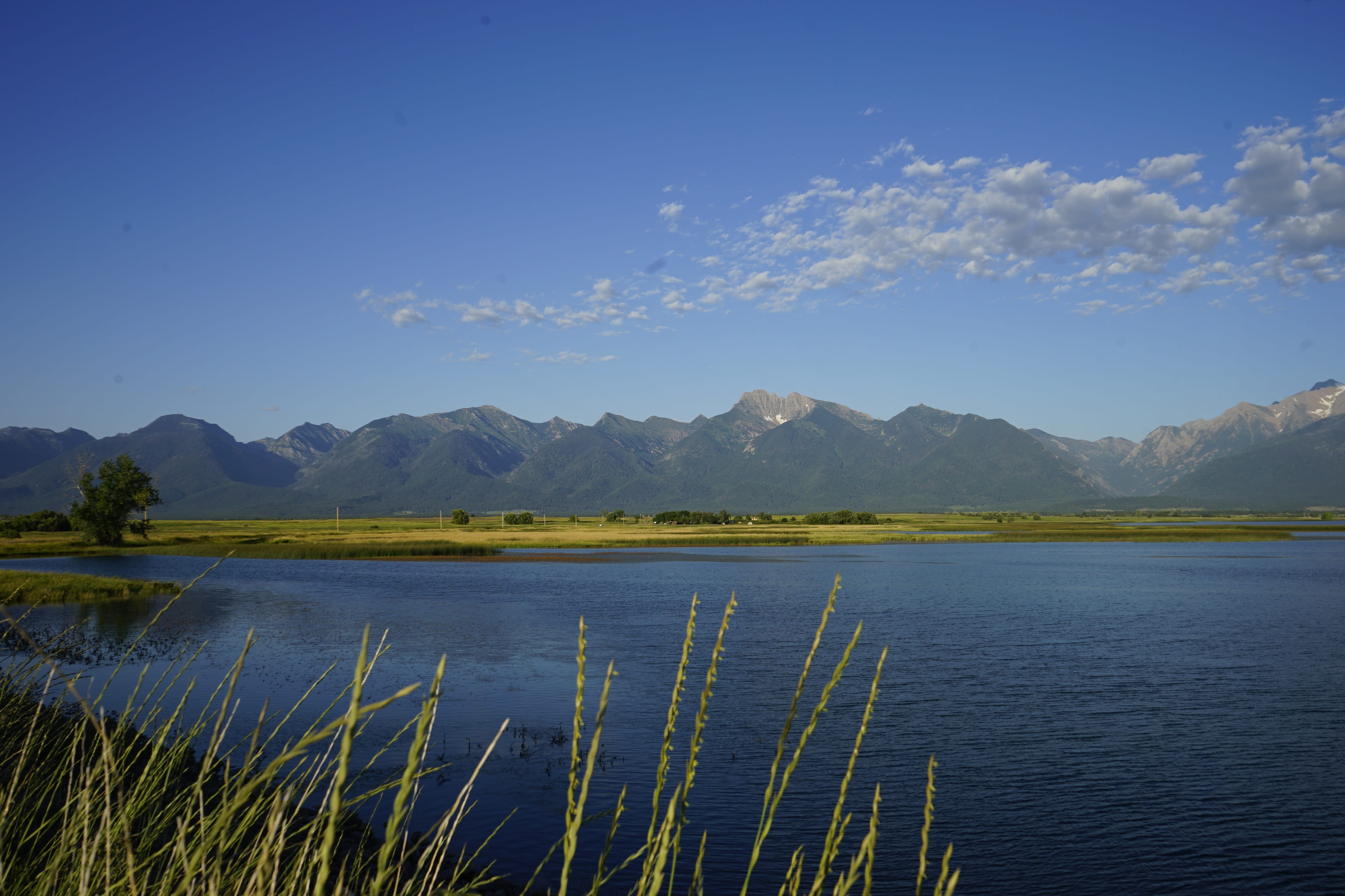 nature, idyllic, beauty in nature, wetlands, ninepipes national wildlife refuge, mountain, no people, sky, water, rocky mountains, day, 4K, montana, outdoors, HD Wallpaper