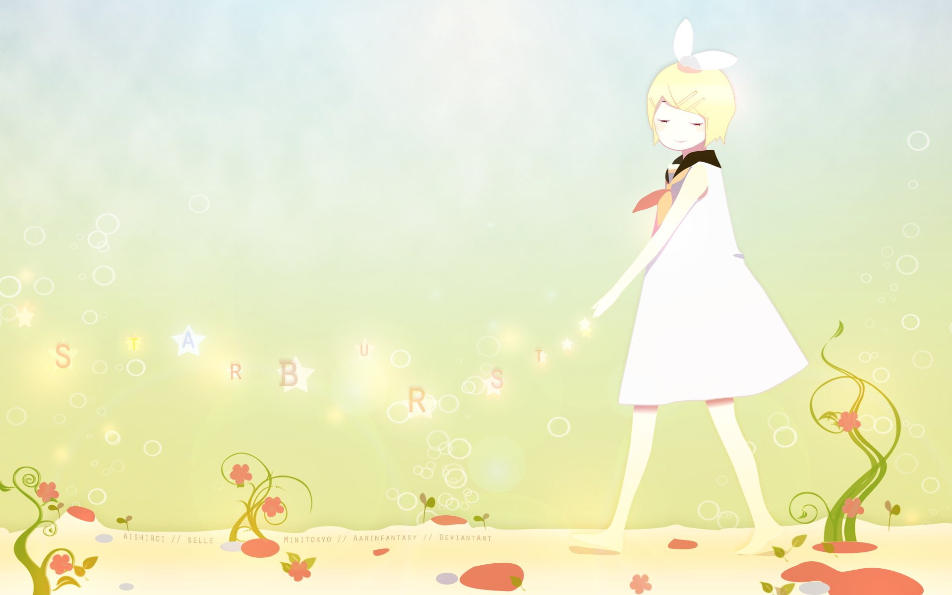 Vocaloid, Starburst, 1080P, Anime, Rin Kagamine, HD Wallpaper